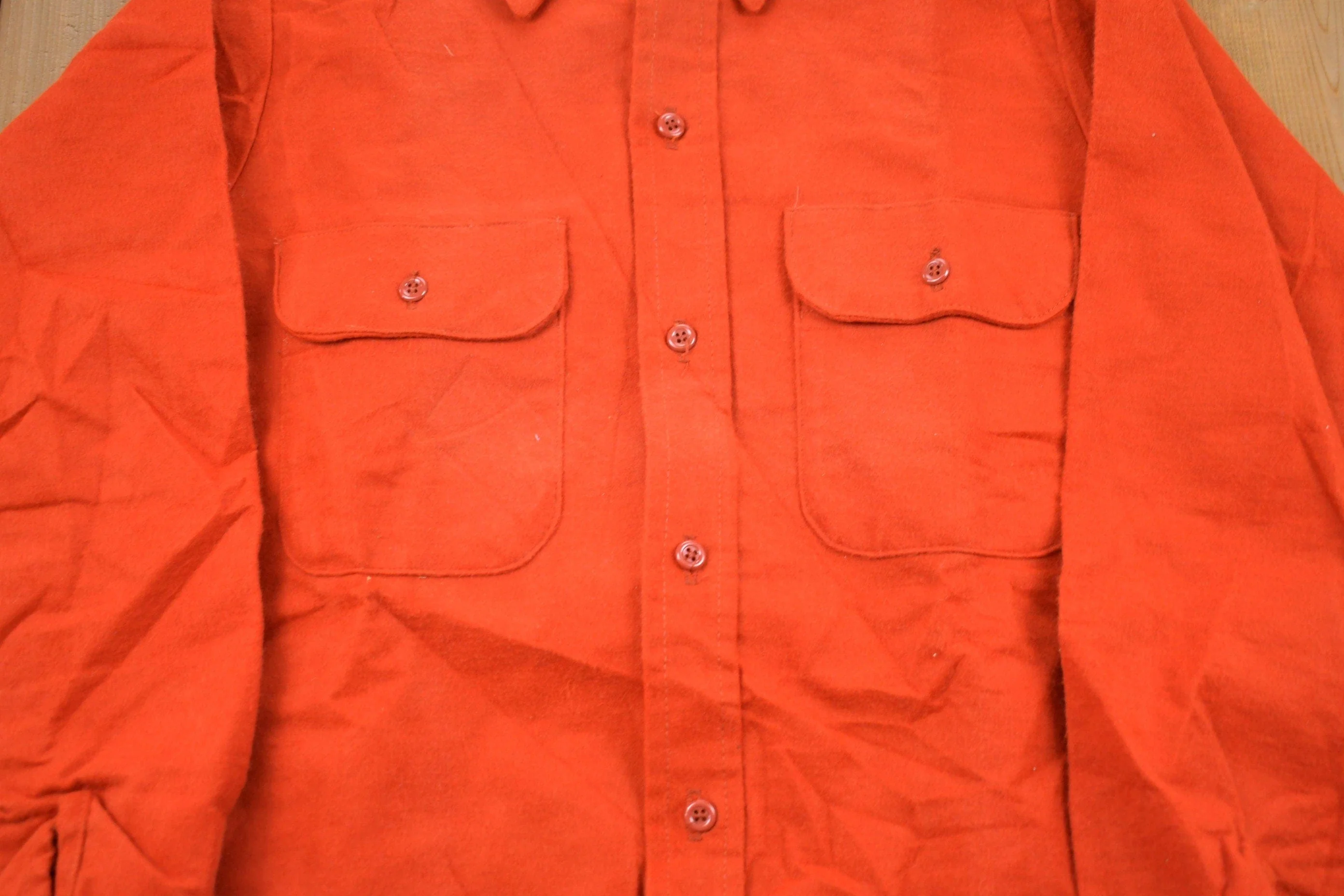 Vintage 1980s Mr. Leggs Wool Button Up Board Shirt Men's Small - Image 3
