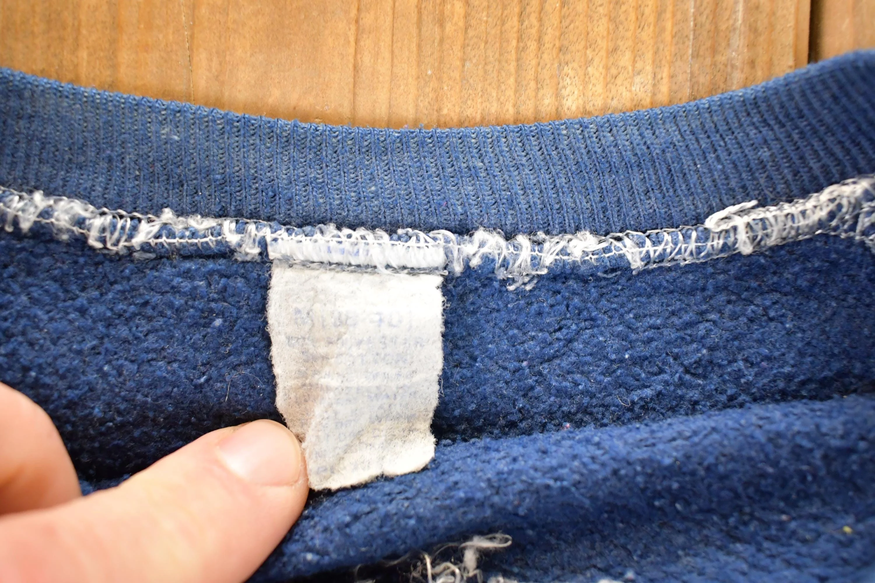 Vintage 1980s Navy Blank Crewneck Sweatshirt Women's L - Image 4