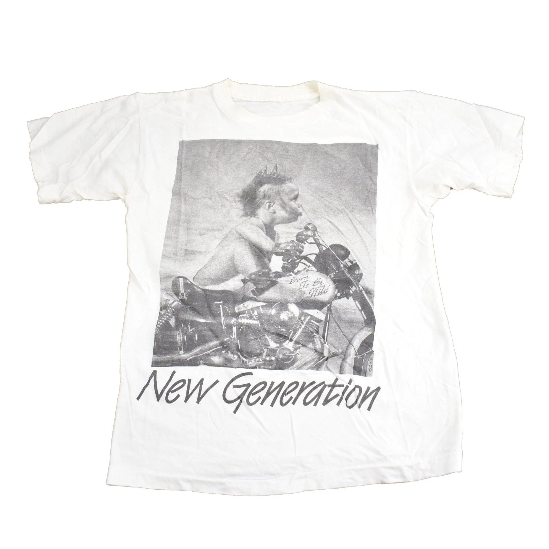 Vintage 1980s New Generation Biker Graphic T Shirt Men's Small