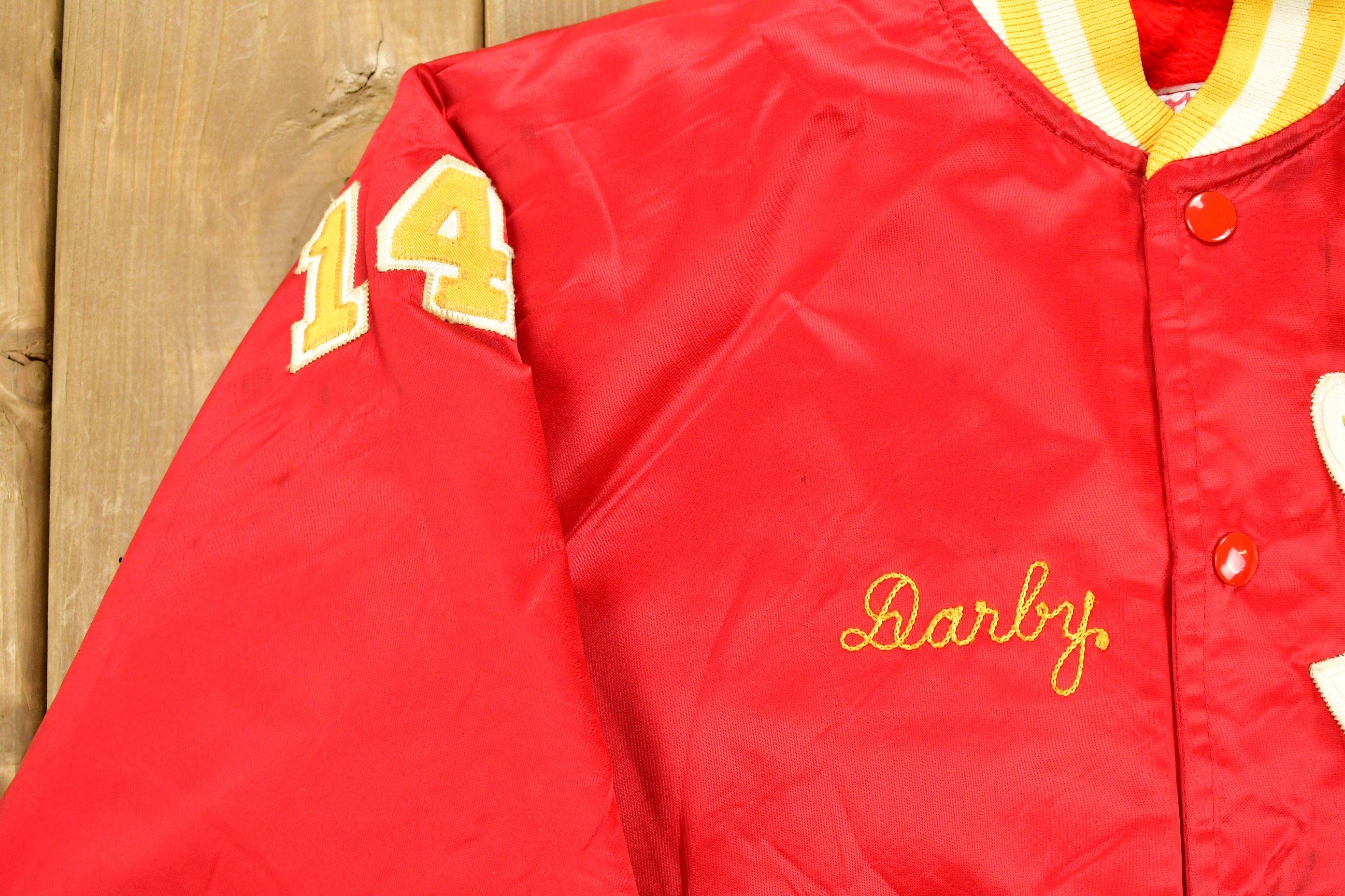 Vintage 1980s New Jersey Rockets Fleece Lined Satin Jacket Men's S - Image 3
