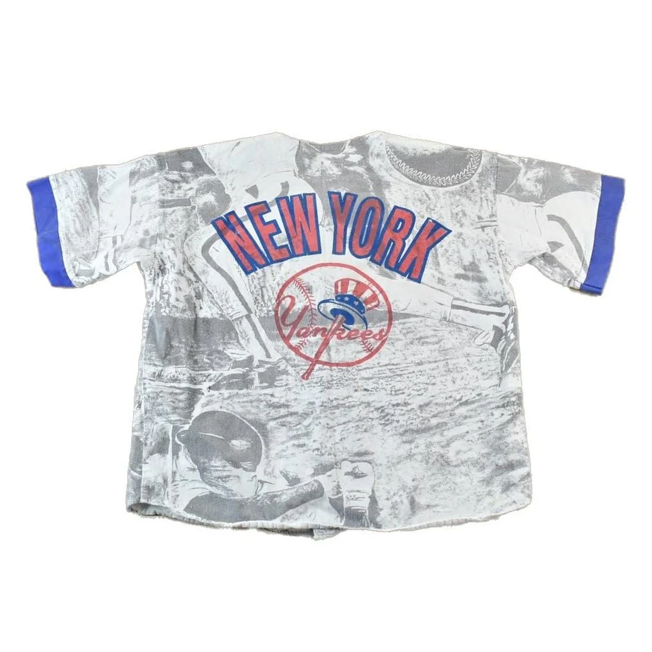 Vintage 1980s New York Yankees MLB AOP Graphic Print Jersey Men's XL