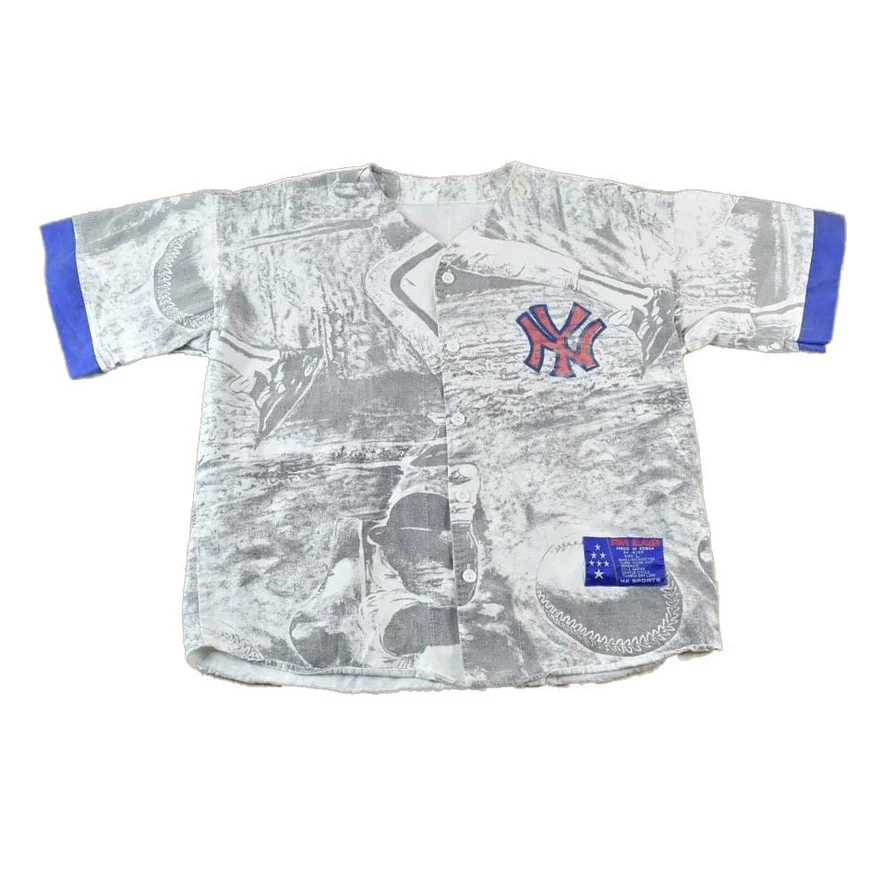 Vintage 1980s New York Yankees MLB AOP Graphic Print Jersey Men's XL - Image 2