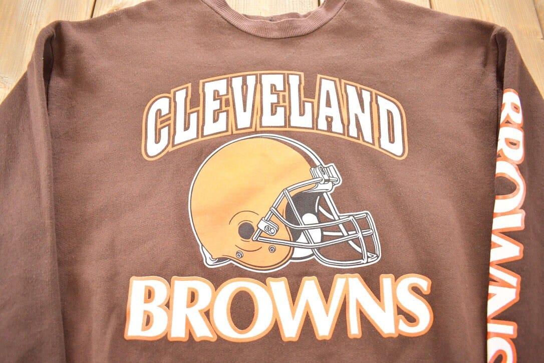 Vintage 1980s NFL Cleveland Browns Crewneck Sweatshirt Men's Medium - Image 3