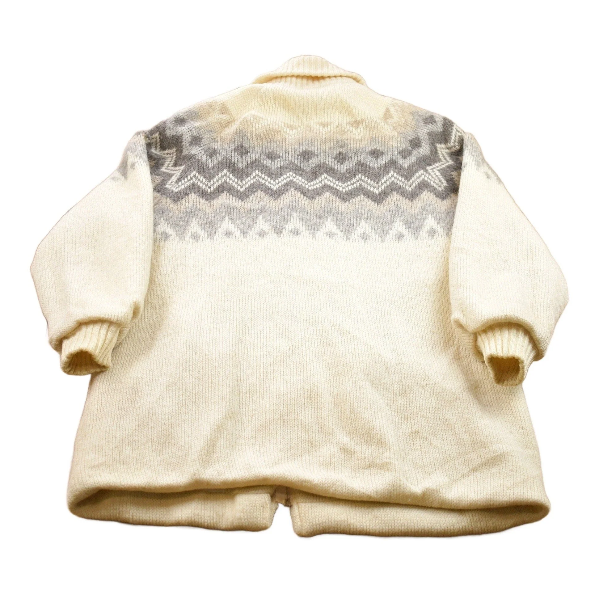Vintage 1980s Nordic Wool Full Zip Knit Sweater Women's L - Image 2
