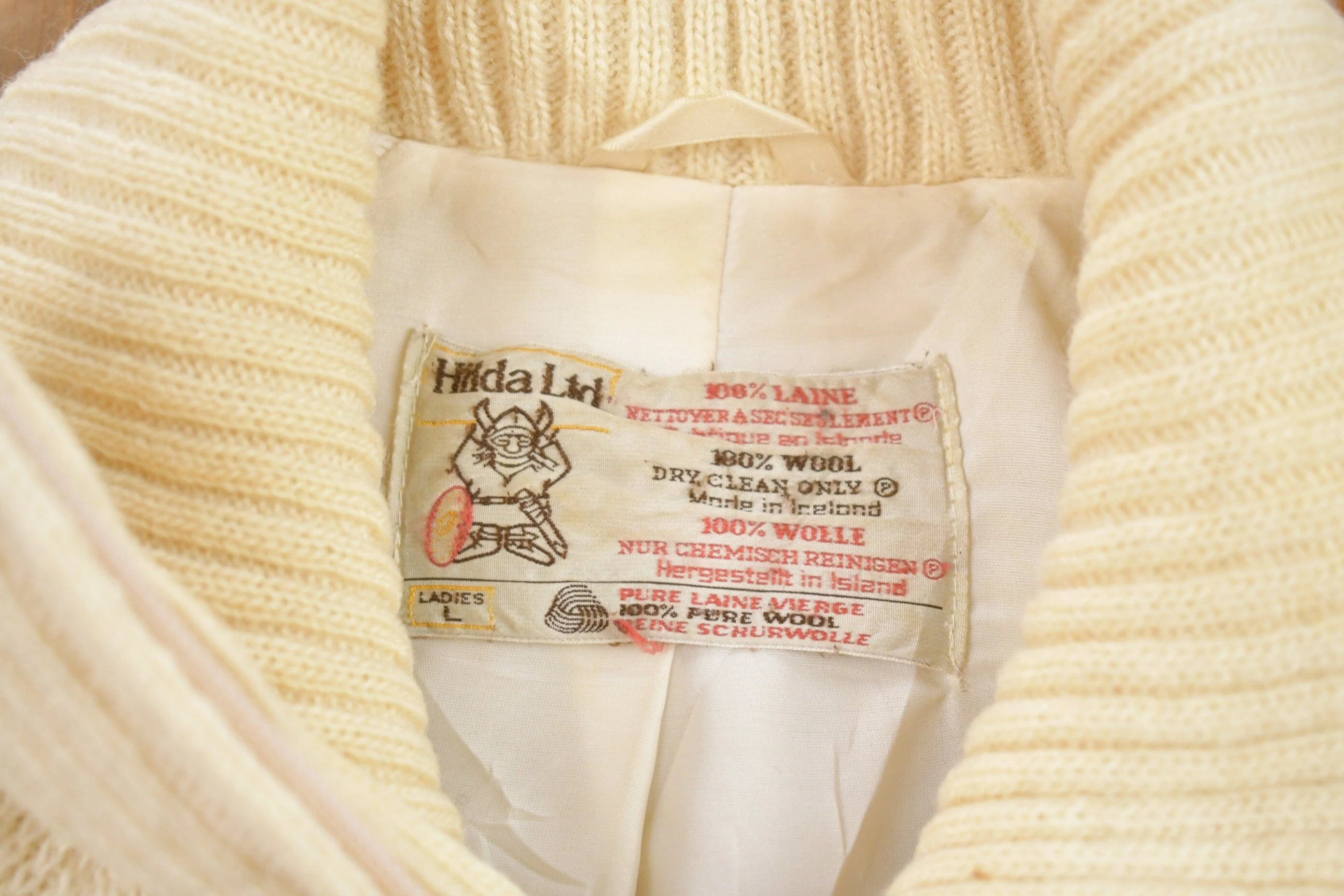 Vintage 1980s Nordic Wool Full Zip Knit Sweater Women's L - Image 4