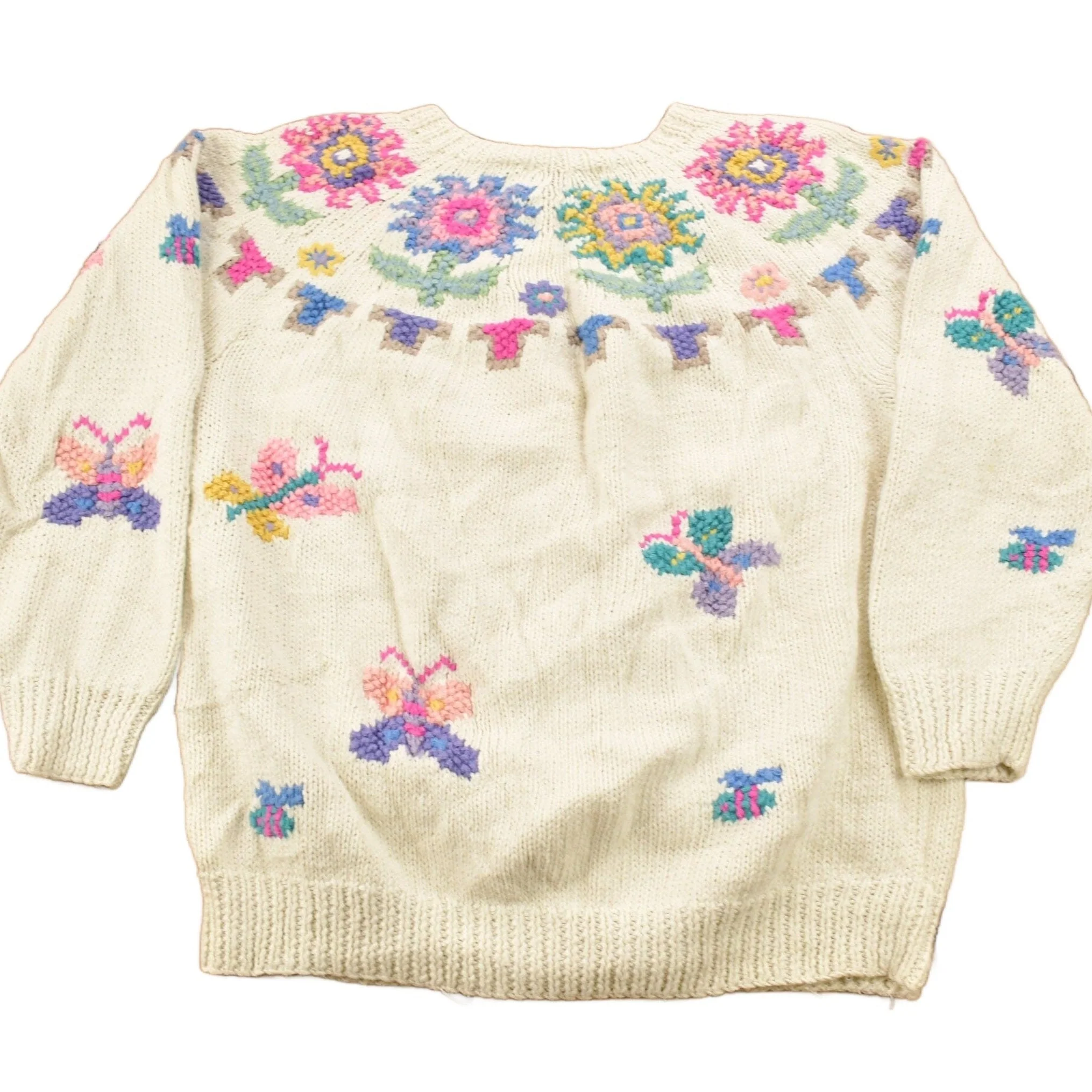 Vintage 1980s Northern Isles Hand Knit Cardigan Sweater Women's M - Image 2