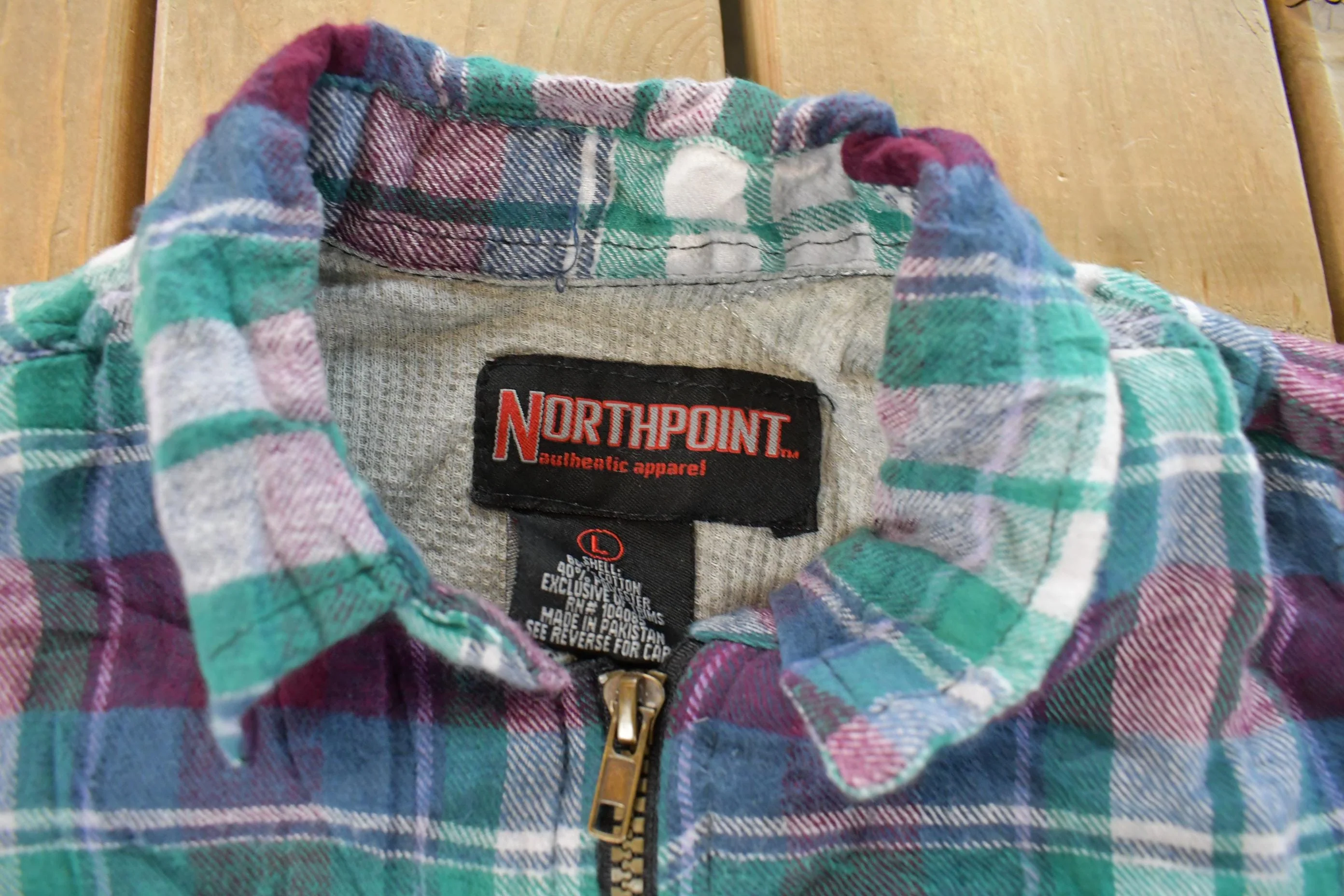 Vintage 1980s Northpoint Insulated Flannel Jacket Men's Large - Image 5