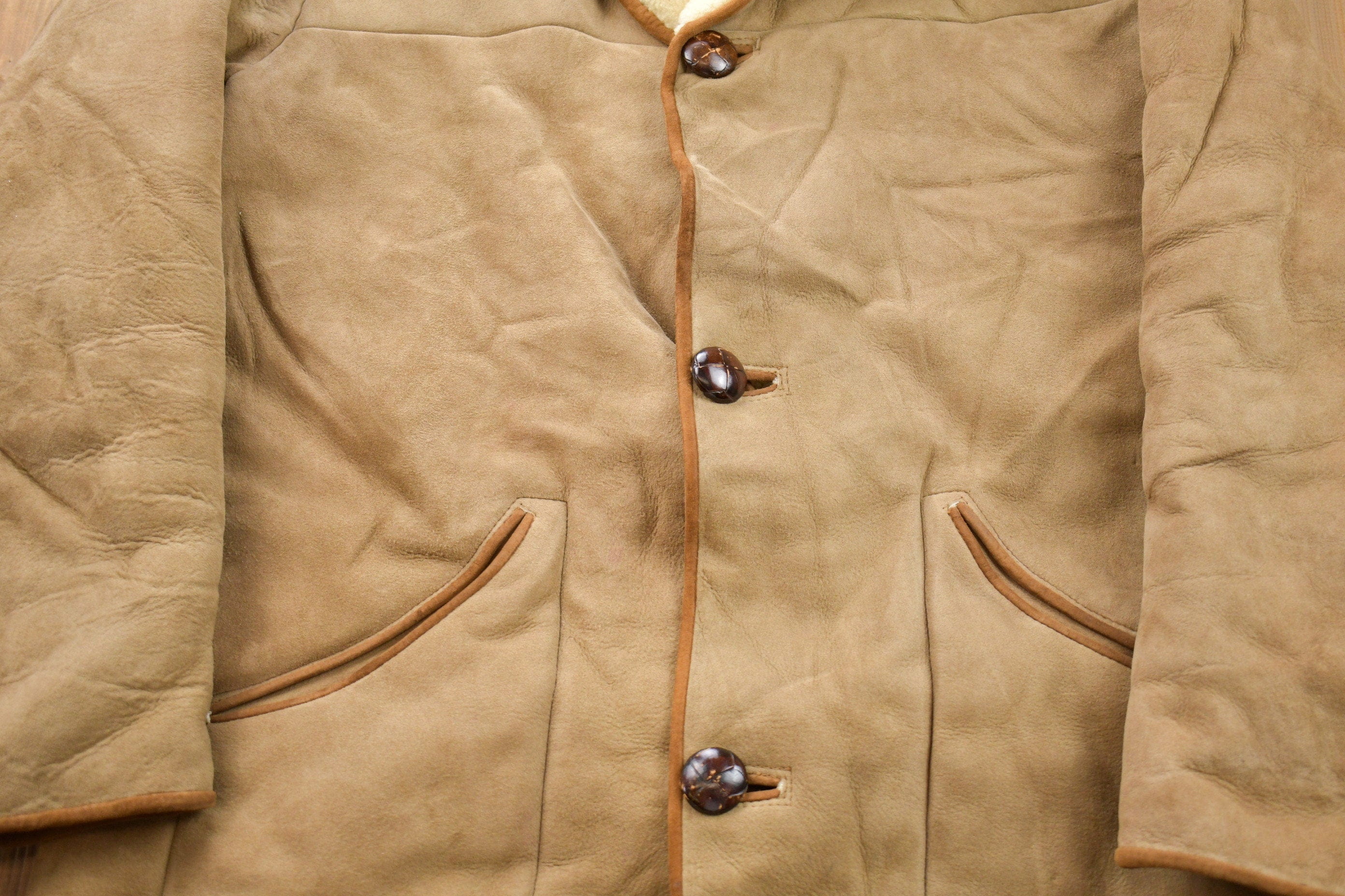 Vintage 1980s Nurseys Sheepskin Shearling Leather Jacket - Image 3