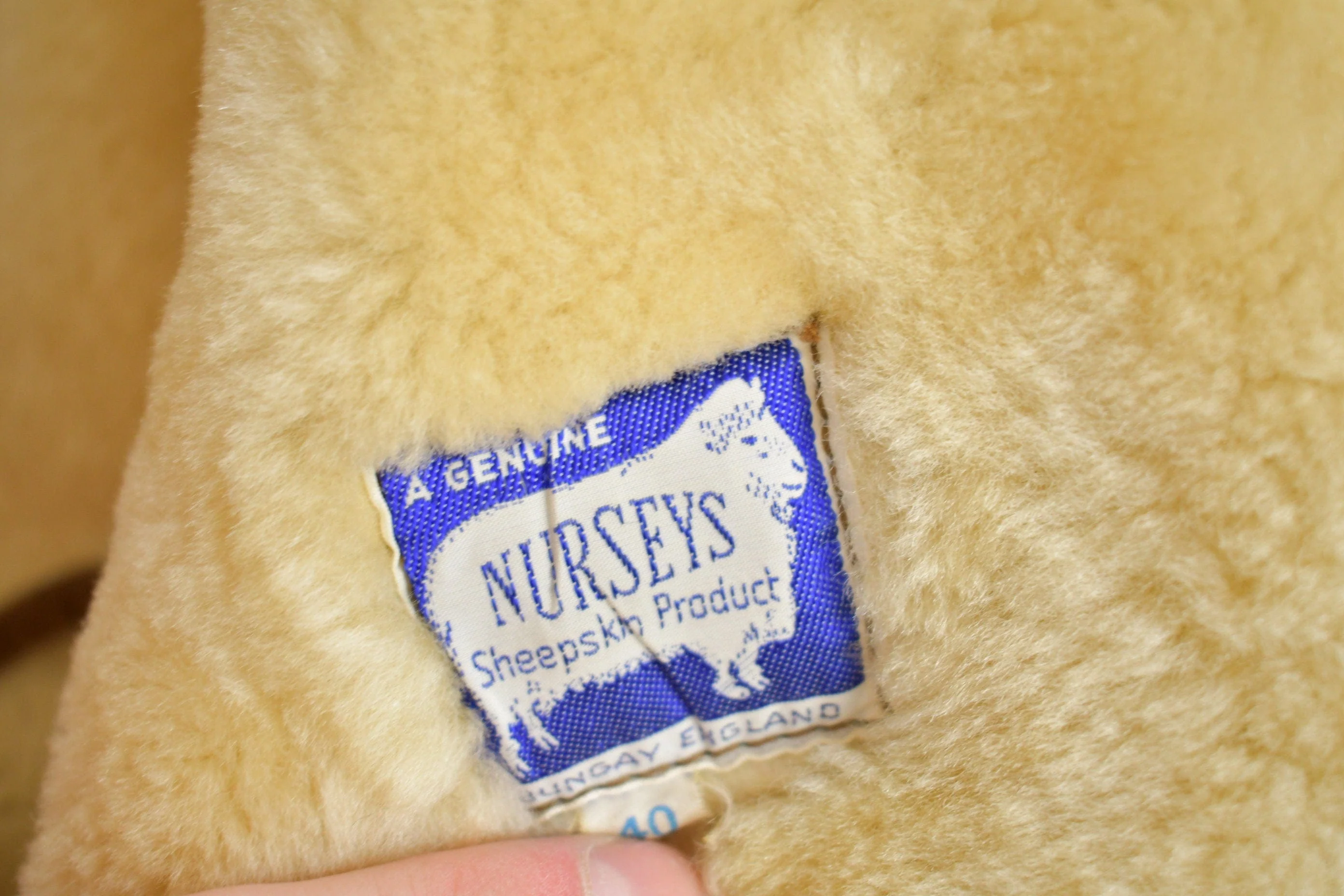Vintage 1980s Nurseys Sheepskin Shearling Leather Jacket - Image 4