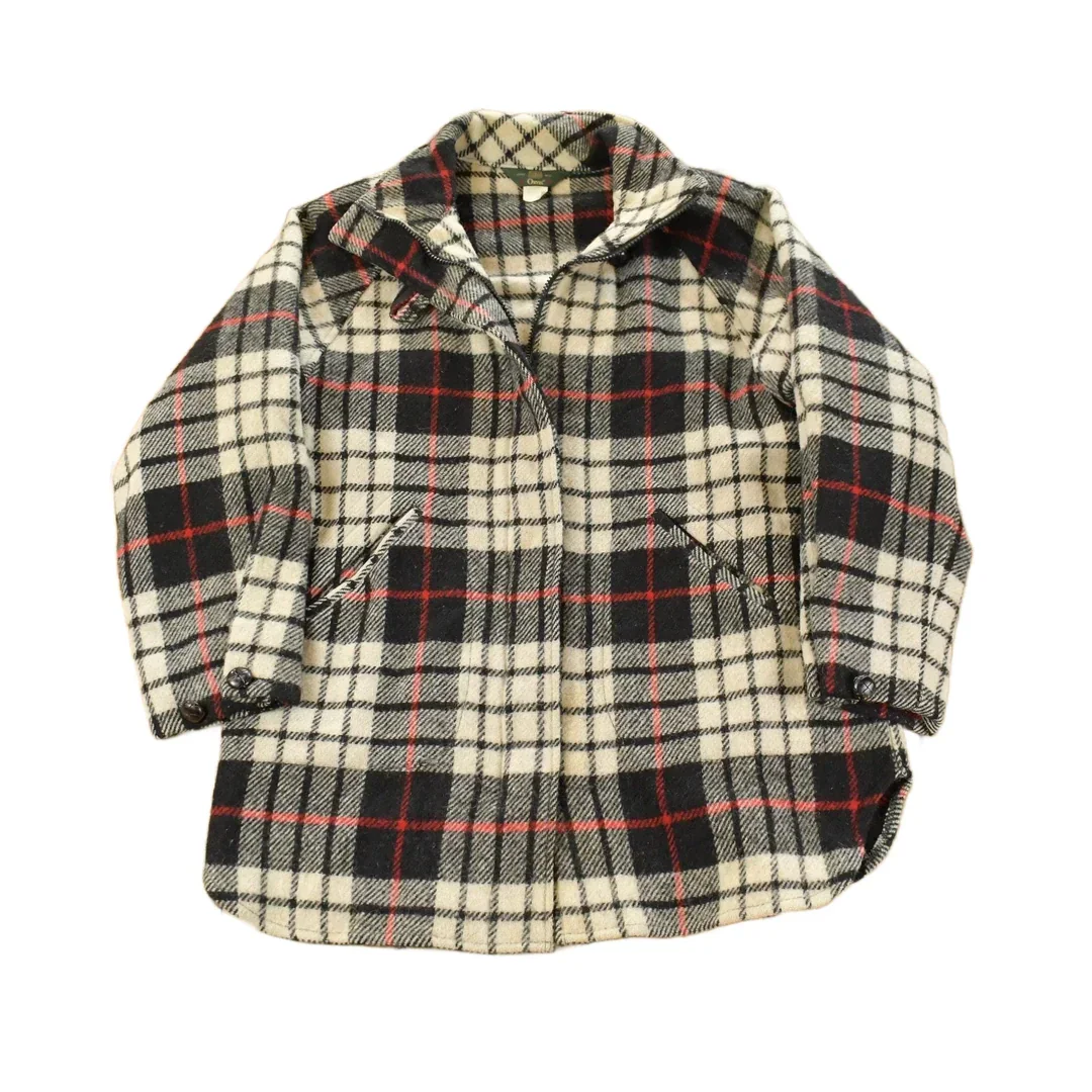 Vintage 1980s Orvis Wool Tartan Plaid Quarter Zip Pullover Jacket Men's Large