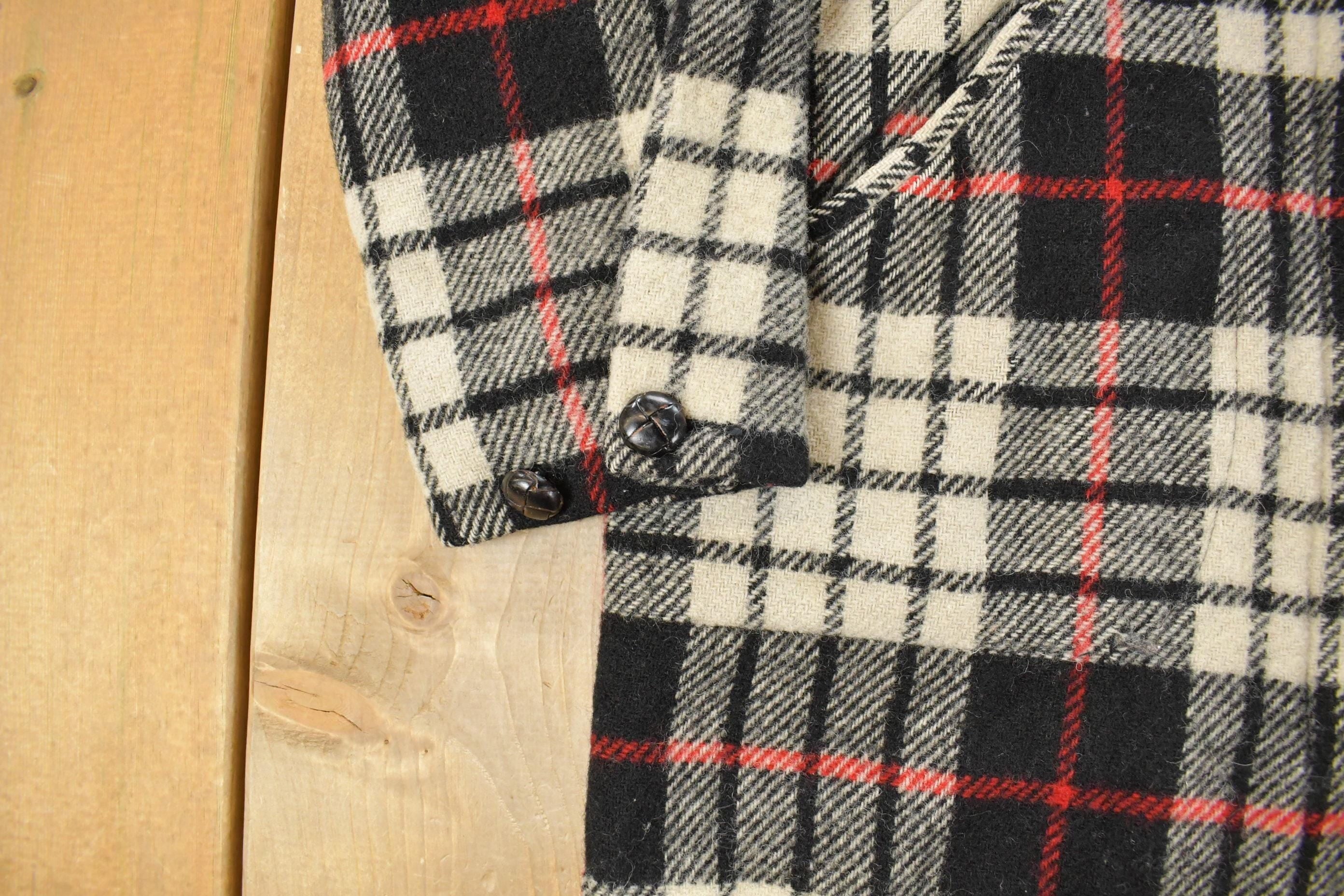 Vintage 1980s Orvis Wool Tartan Plaid Quarter Zip Pullover Jacket Men's Large - Image 3