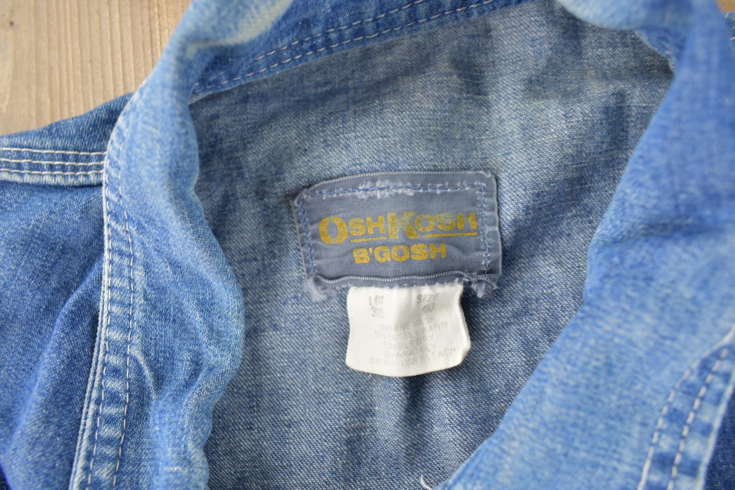 Vintage 1980s Osh Kosh B'Gosh Con Rail Patch Chore Coat Men's Medium - Image 5
