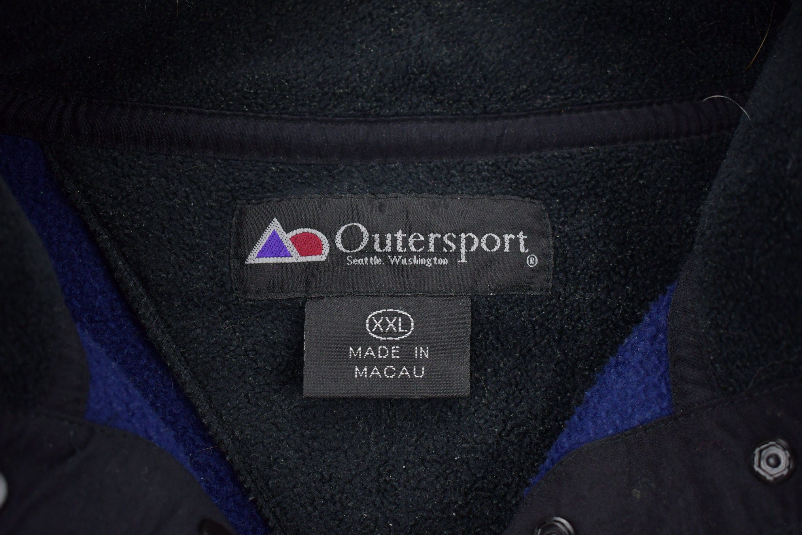 Vintage 1980s Outersport Quarter Zip Fleece Sweater Men's 2XL - Image 4