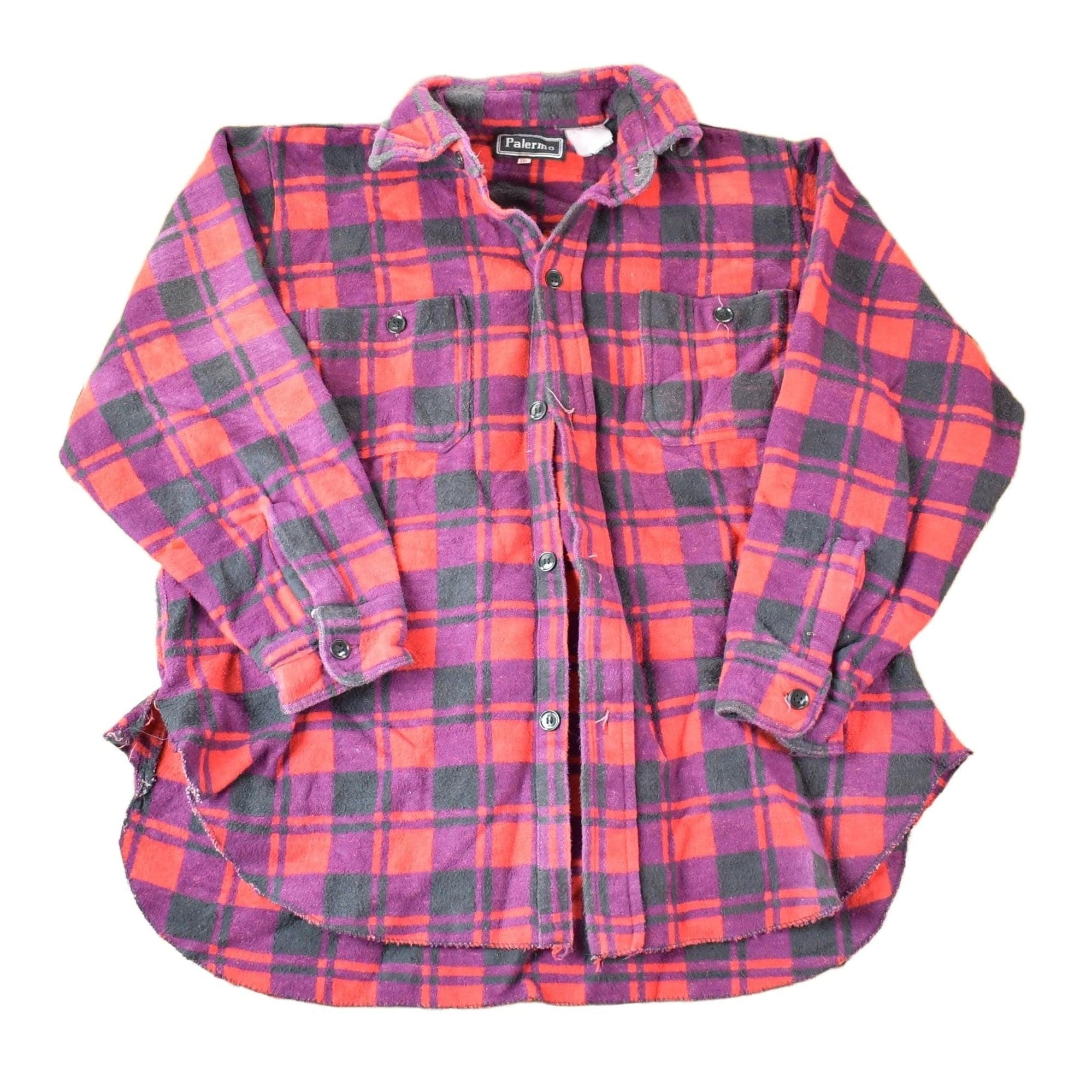Vintage 1980s Palermo Plaid Western Style Button Up Mens Large