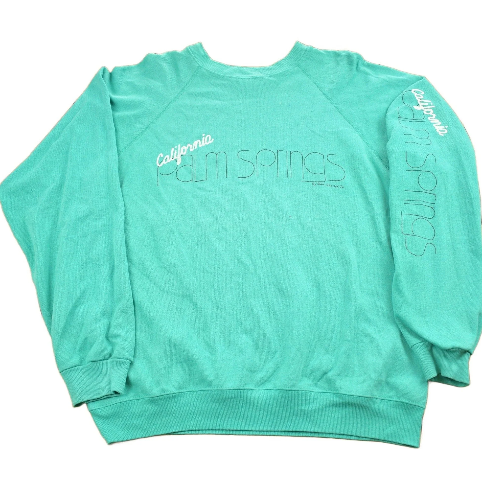 Vintage 1980s Palm Springs California Raglan Crewneck SweatshirtMen's Medium