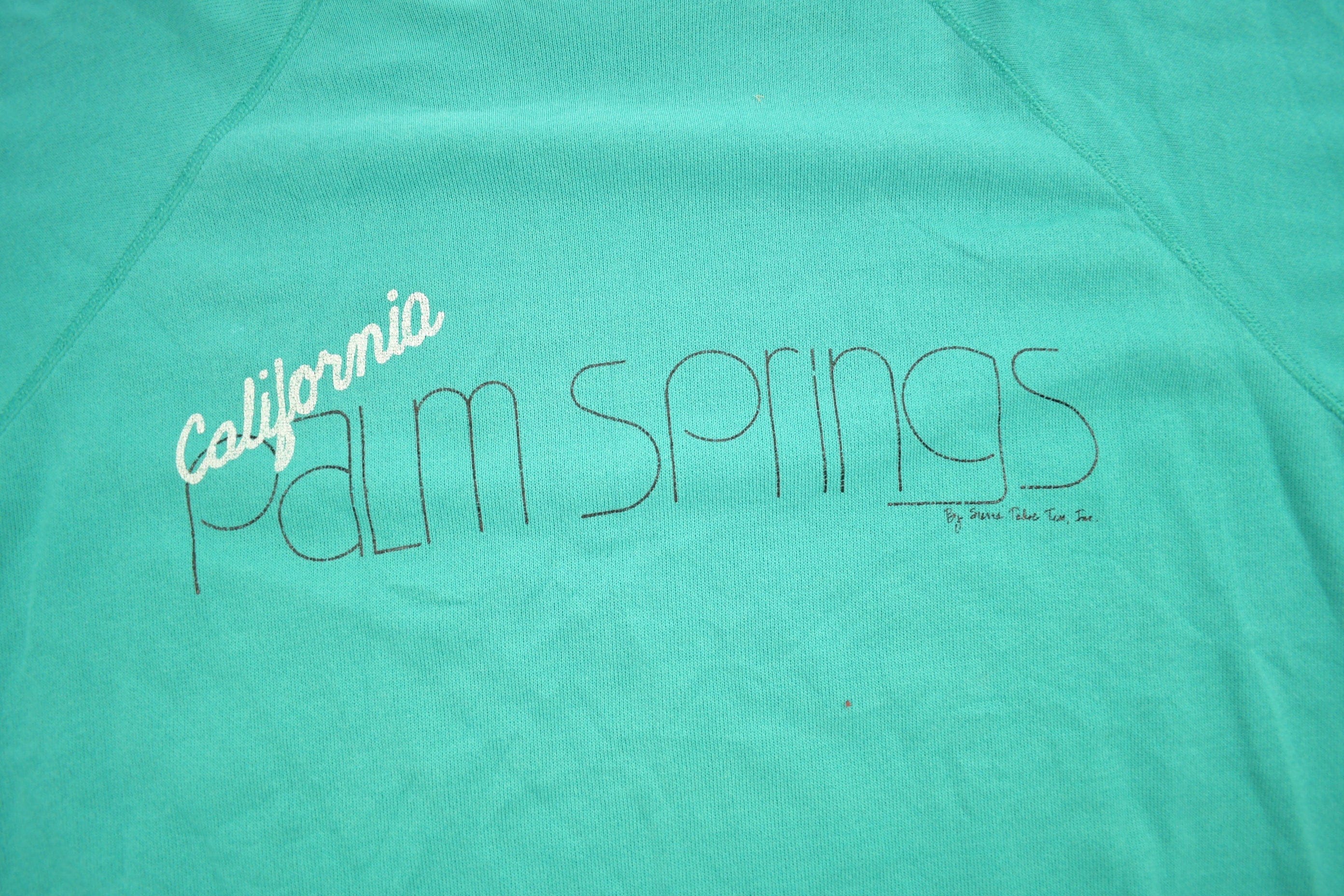 Vintage 1980s Palm Springs California Raglan Crewneck SweatshirtMen's Medium - Image 4
