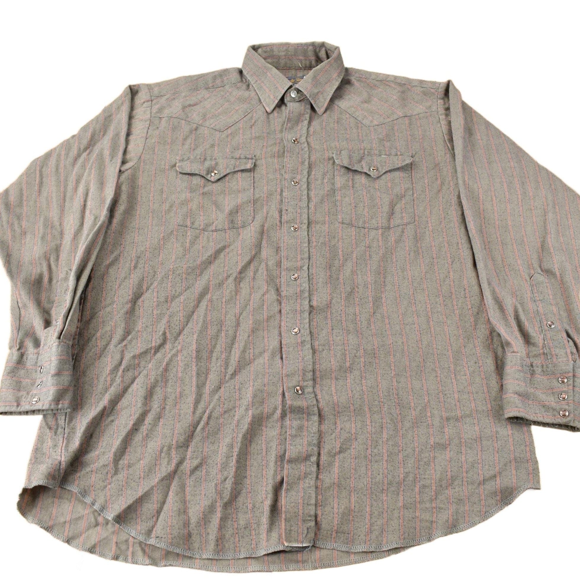 Vintage 1980s Panhandle Slim Western Style Striped Button Up Shirt Men's Large