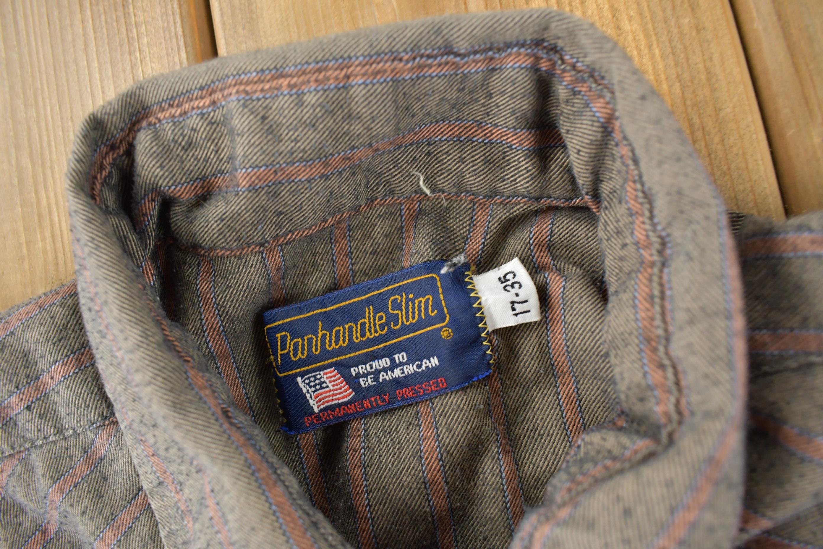Vintage 1980s Panhandle Slim Western Style Striped Button Up Shirt Men's Large - Image 4