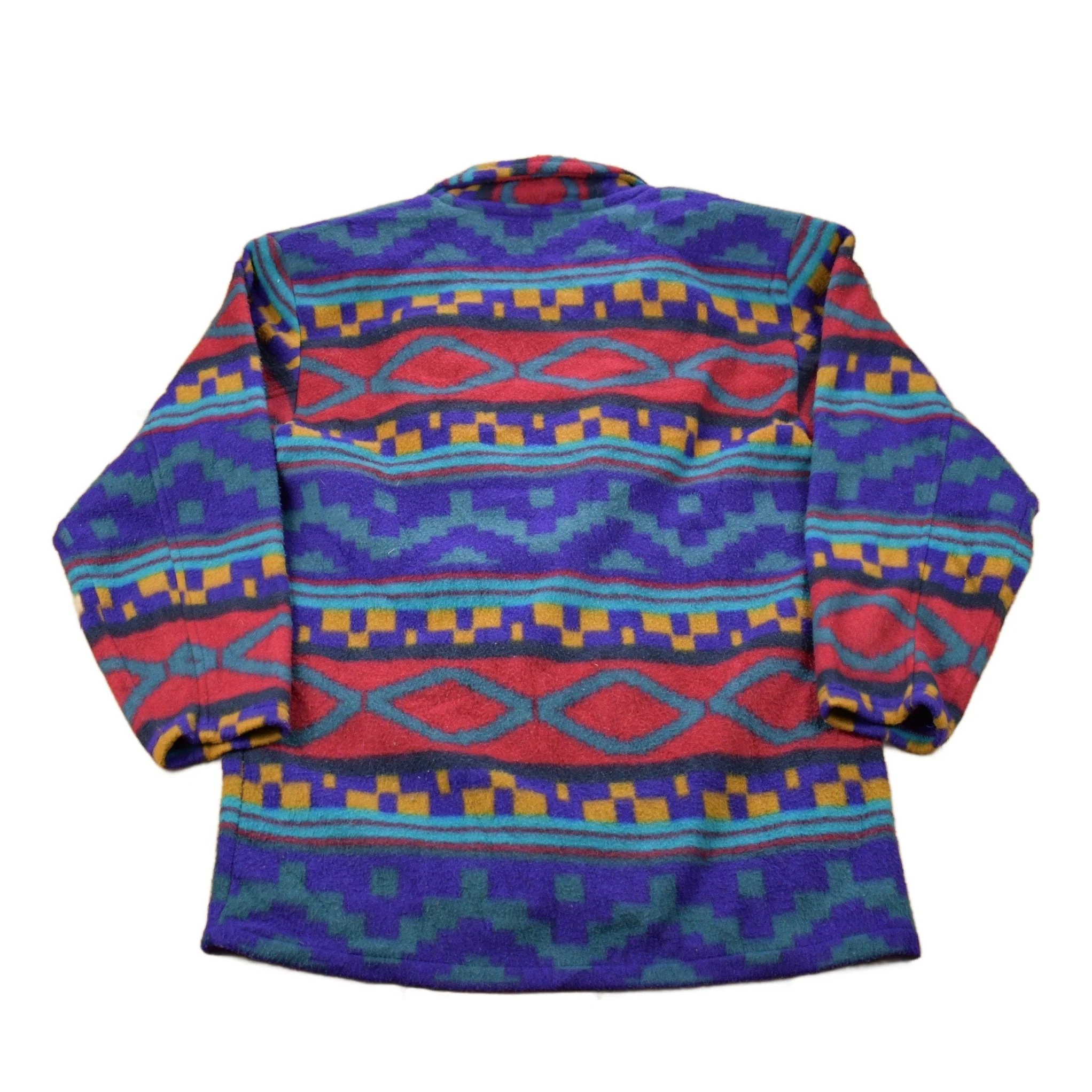 Vintage 1980s Pasta Aztec Fleece Sweater Men's Medium - Image 2