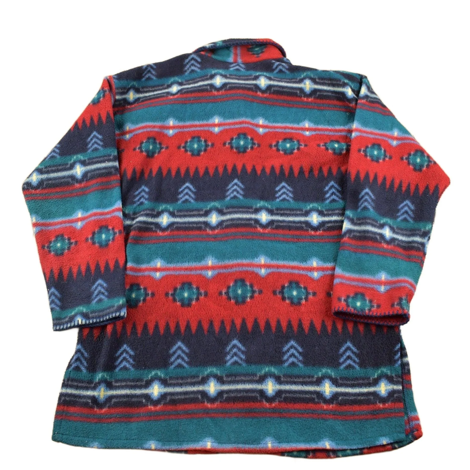 Vintage 1980s Pattern Fleece Button Up Women's M - Image 2