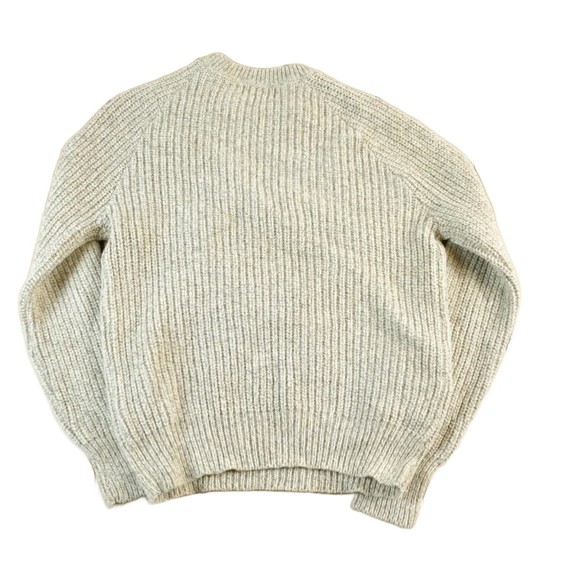 Vintage 1980s Peconic Bay Traders Fisherman Ribbed Wool Knit Sweater Men's Small - Image 2