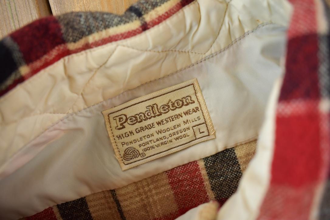 Vintage 1980s Pendleton High Grade Western Wear Plaid Button Up Shirt Men's Large - Image 4