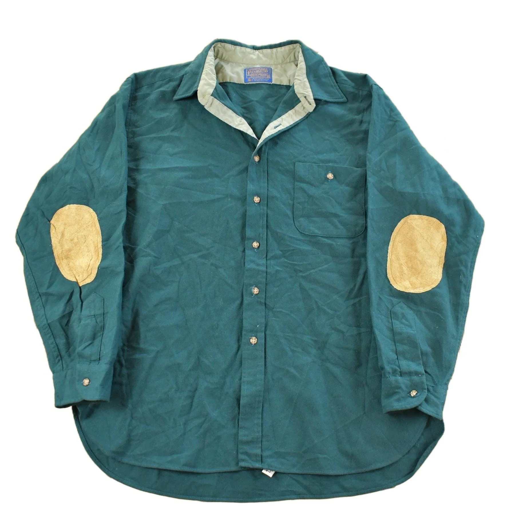 Vintage 1980s Pendleton Wool Flannel Button Up Shirt Men's XL / 80s Button Up / Vintage Pendleton / True Vintage / Outdoors / Elbow Patch