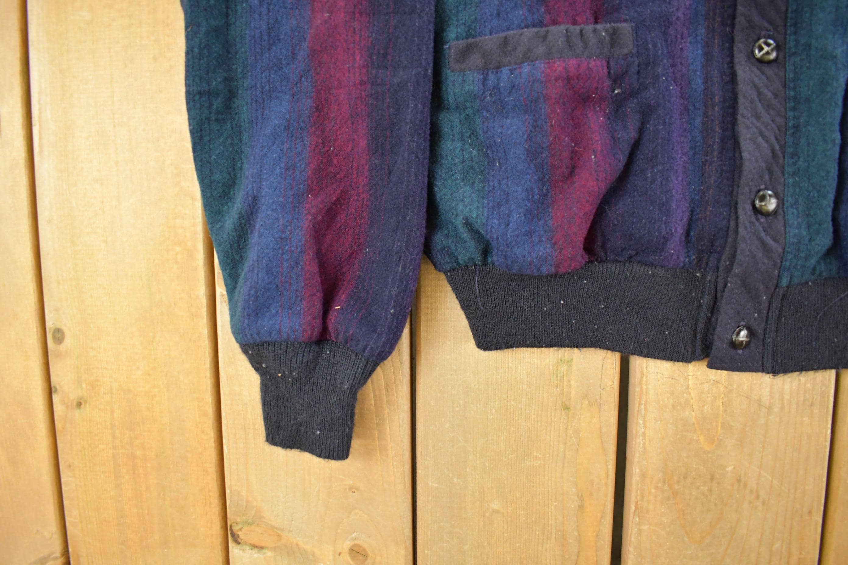 Vintage 1980s Pendleton Wool Knit Cardigan Sweater Men's Medium - Image 3