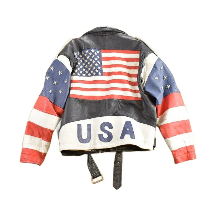 Vintage 1980s Phase 2 USA Leather Motorcycle Jacket - Image 2