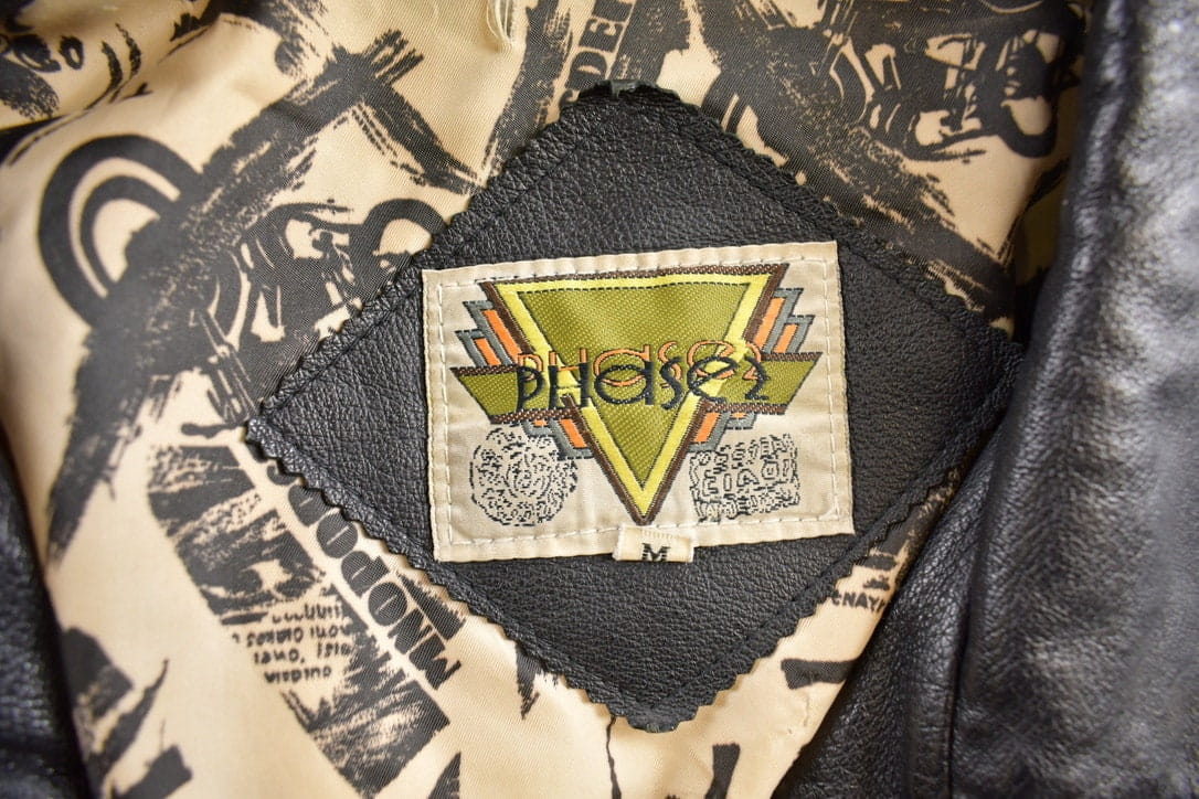 Vintage 1980s Phase 2 USA Leather Motorcycle Jacket - Image 4