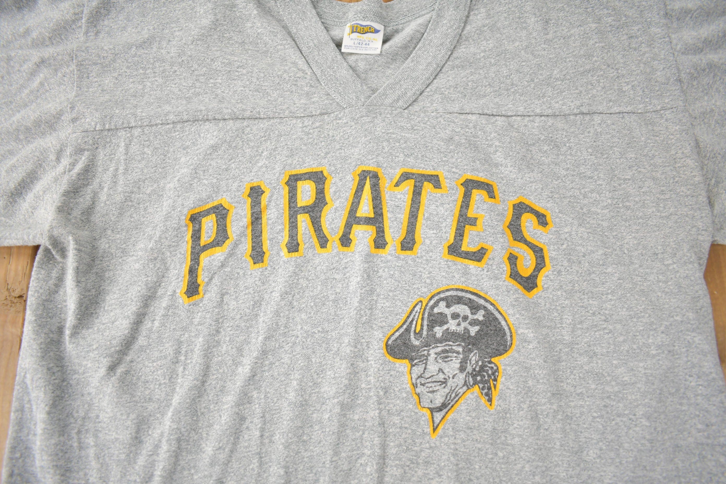 Vintage 1980s Pittsburgh Pirates MLB Baseball Graphic T-Shirt Made In USA - Image 3