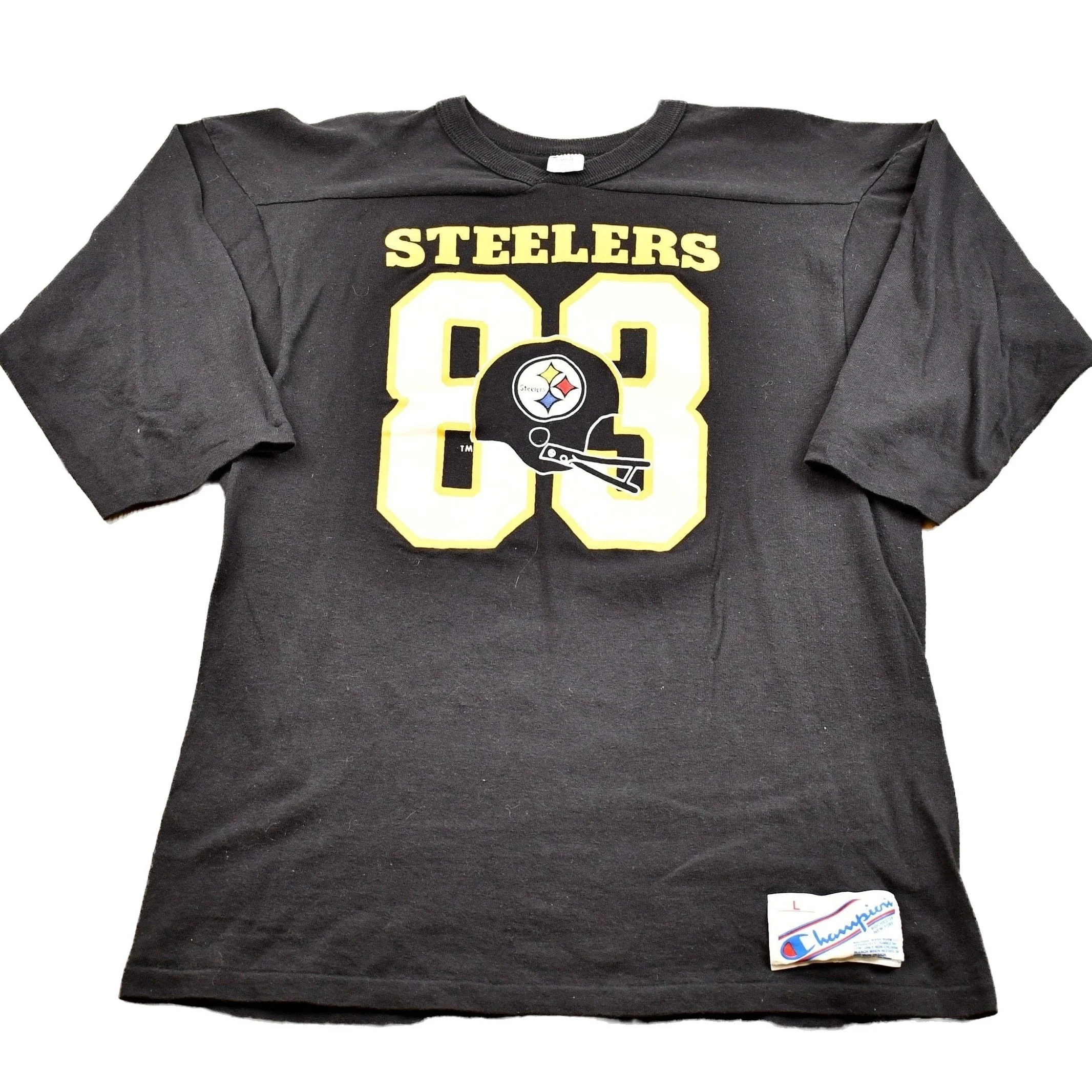 Vintage 1980s Pittsburgh Steelers Jersey Style Champion T-Shirt Men's Large