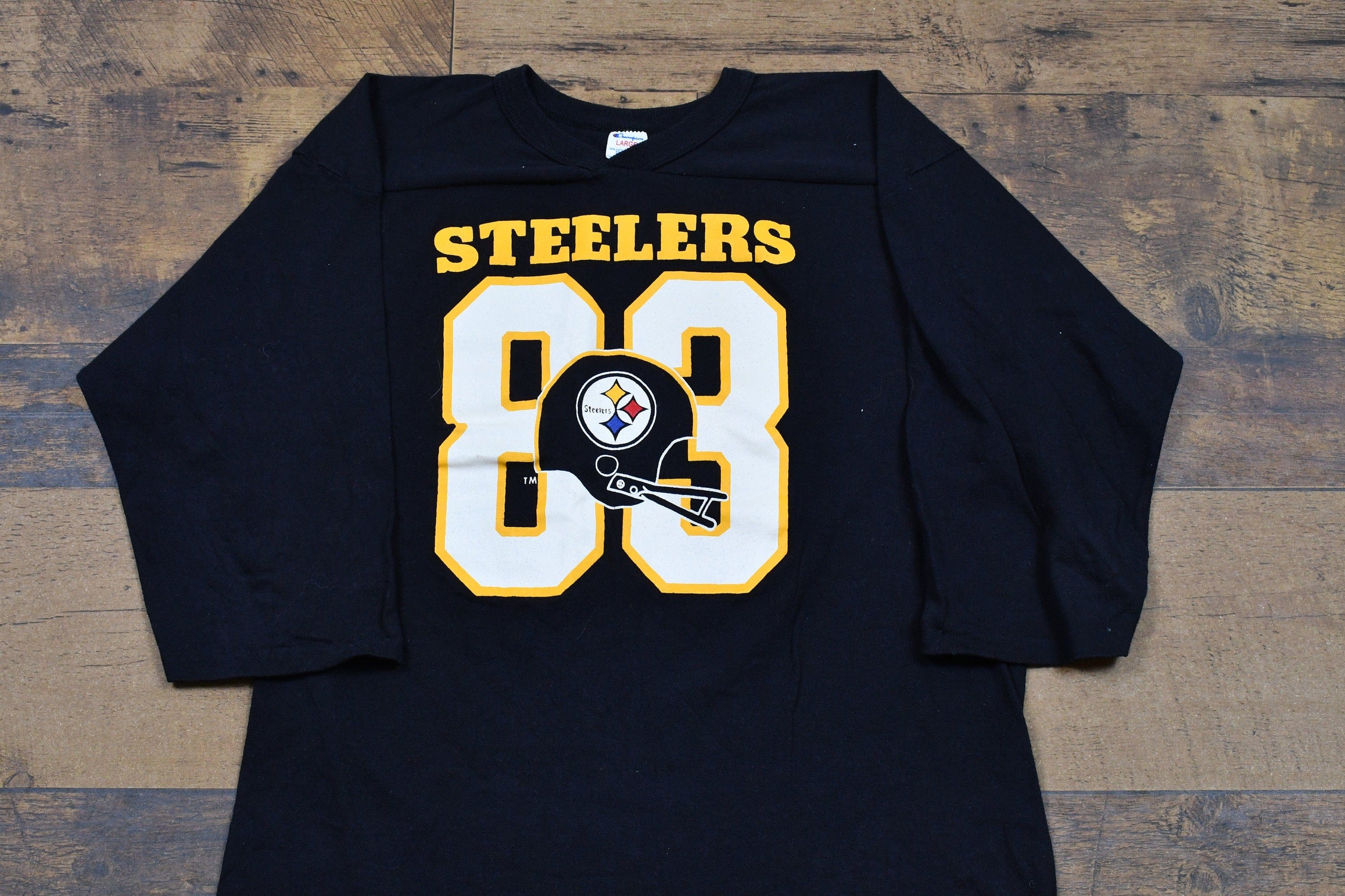 Vintage 1980s Pittsburgh Steelers Jersey Style Champion T-Shirt Men's Large - Image 3