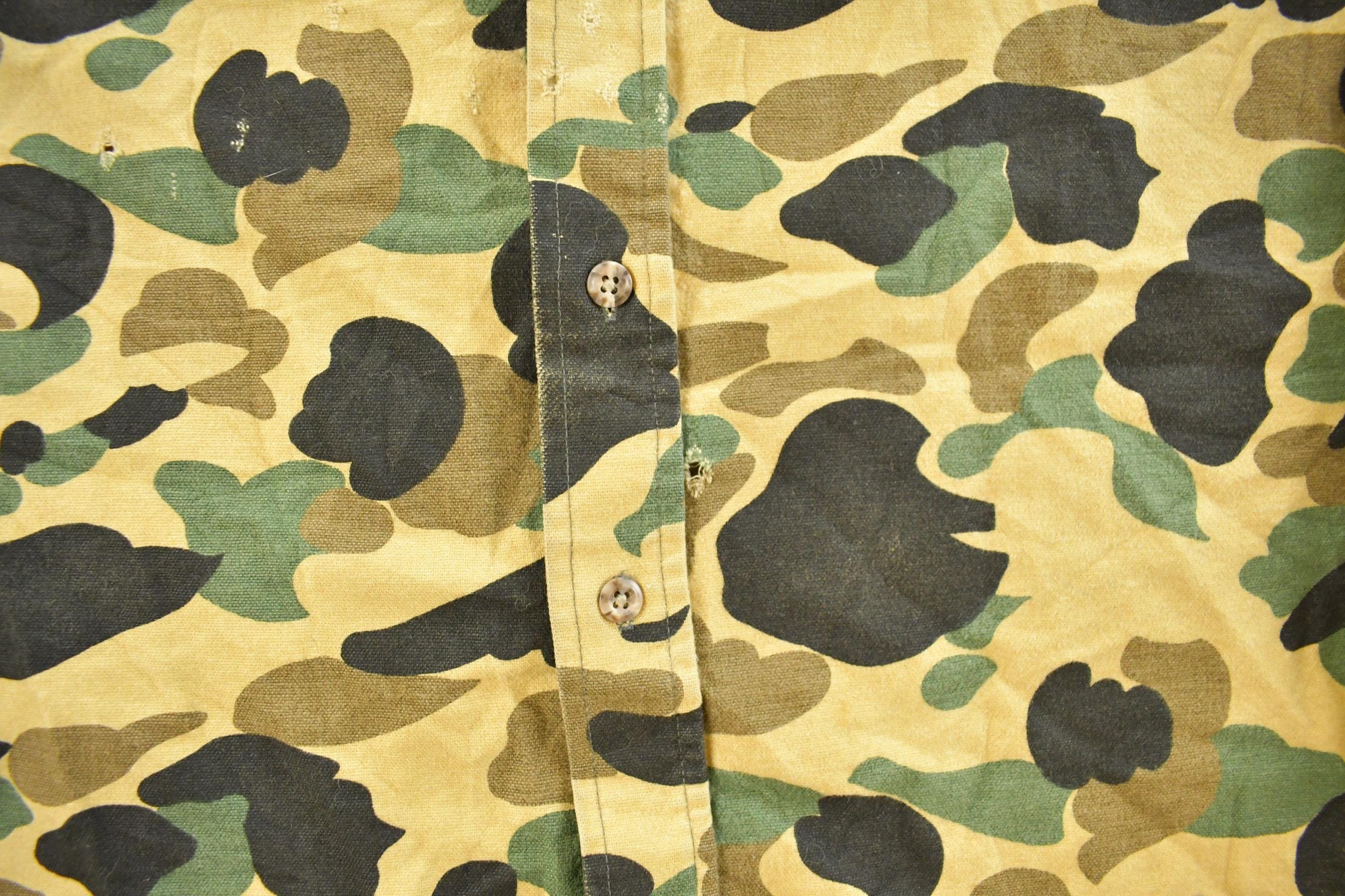 Vintage 1980s Private Property Duck Camo Cloth Button Up Shirt Men's Large - Image 4