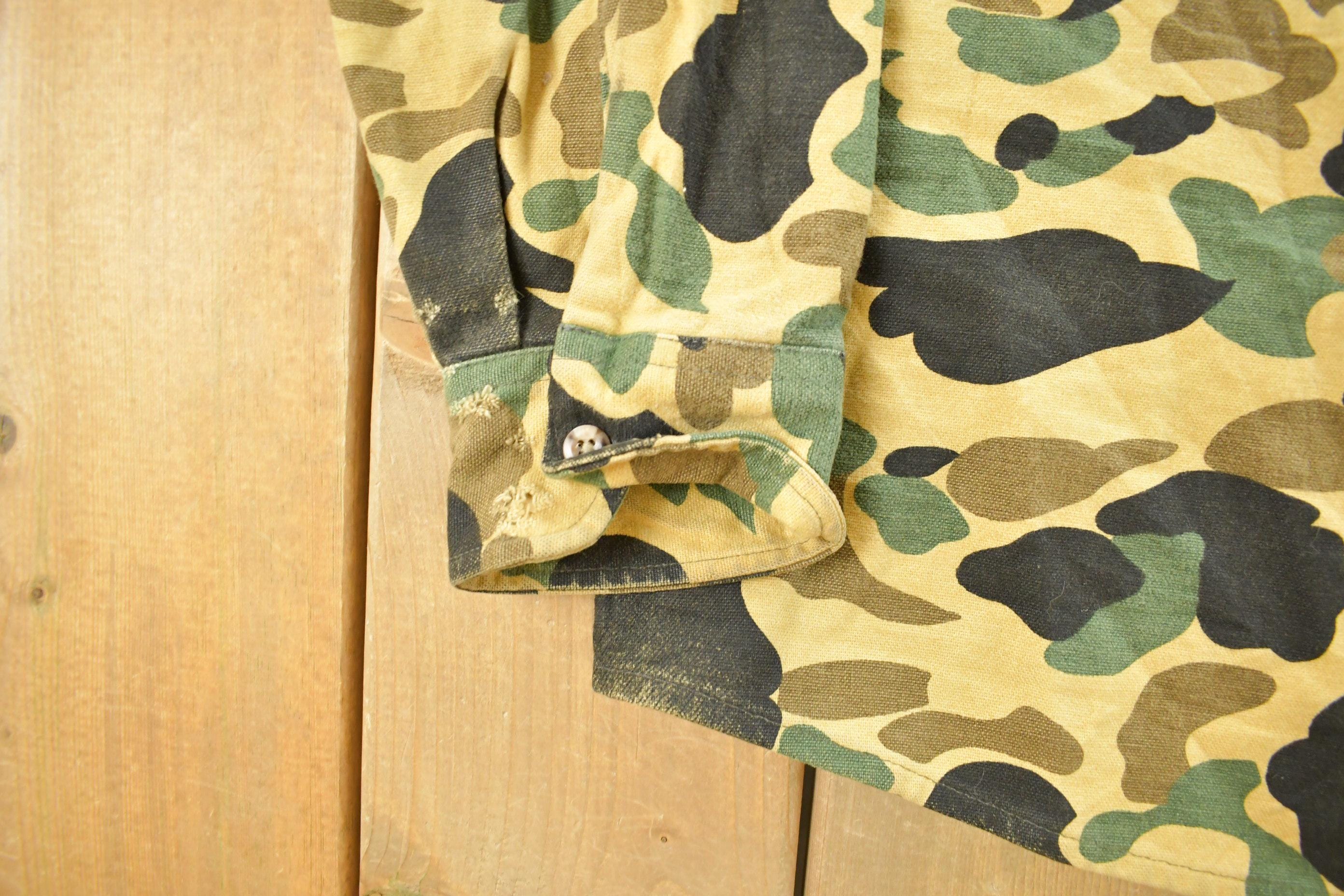 Vintage 1980s Private Property Duck Camo Cloth Button Up Shirt Men's Large - Image 5