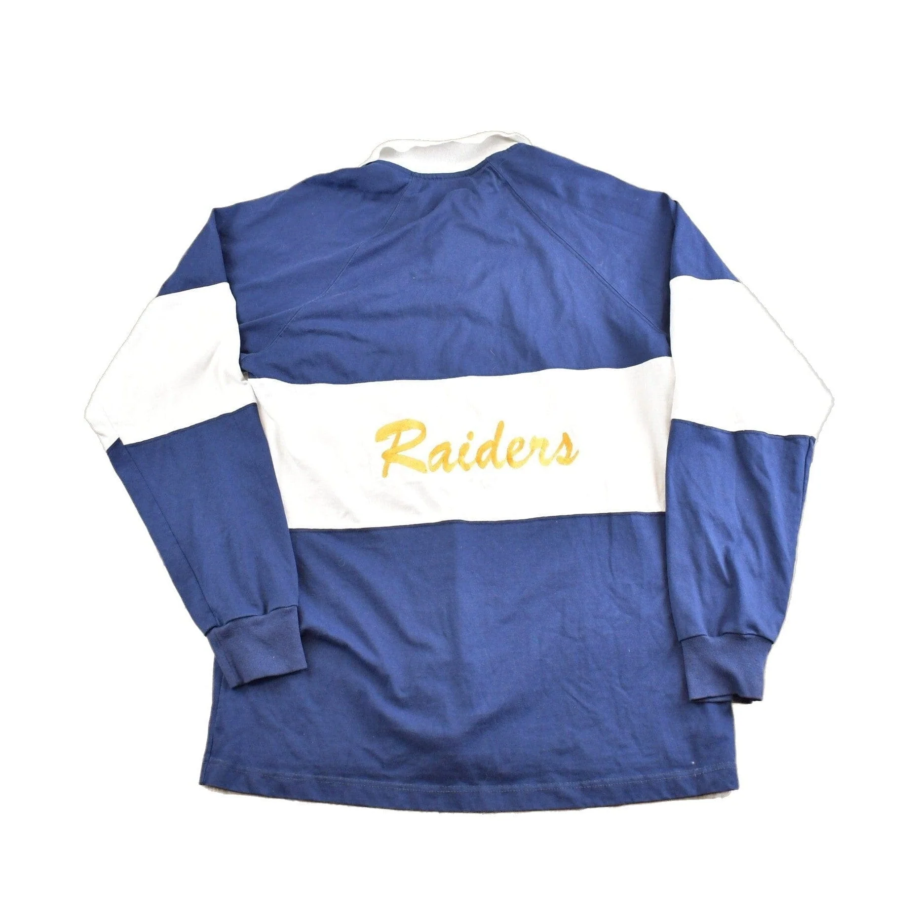 Vintage 1980s Quincy Notre Dame Raiders Collegiate Rugby Shirt Men's S - Image 2