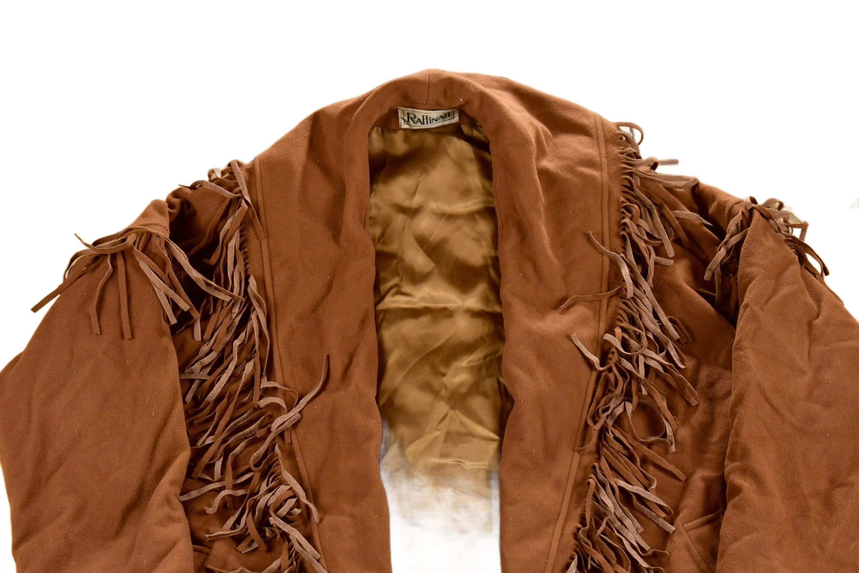 Vintage 1980s Raffinati Cashmere Fringe Full Length Coat - Image 3