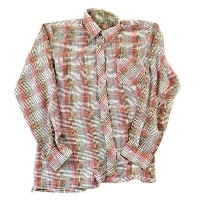 Vintage 1980s Red Plaid Western Button Up Shirt Men's Large