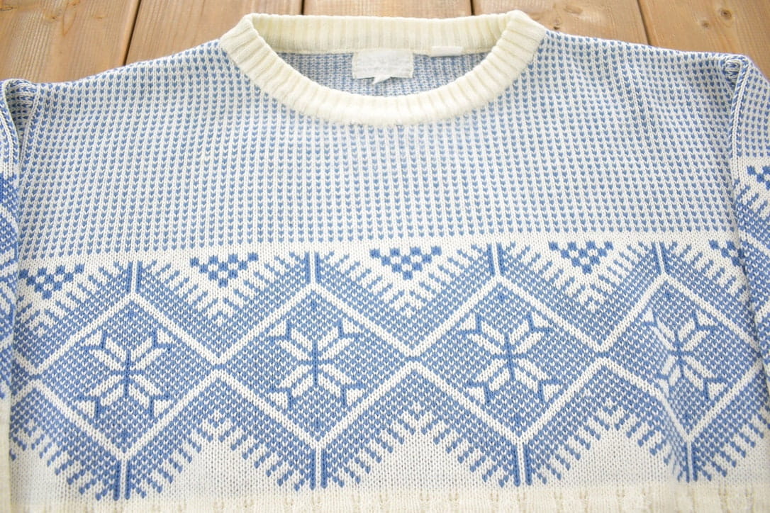 Vintage 1980s Rob Winter Knit Crewneck Sweater Women's L - Image 4