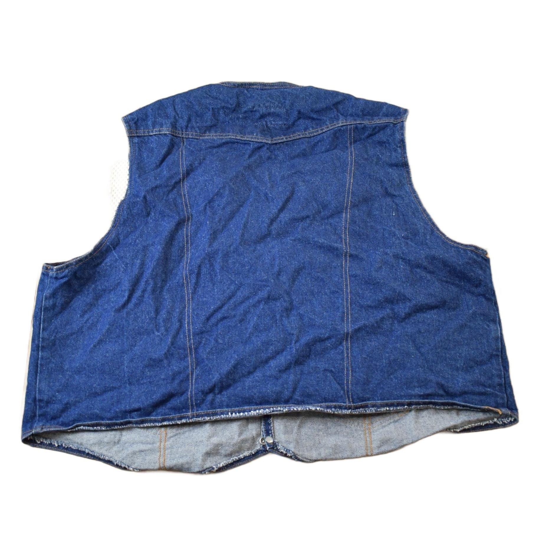 Vintage 1980s Saddle King Western Denim Vest Men's 2XL - Image 2
