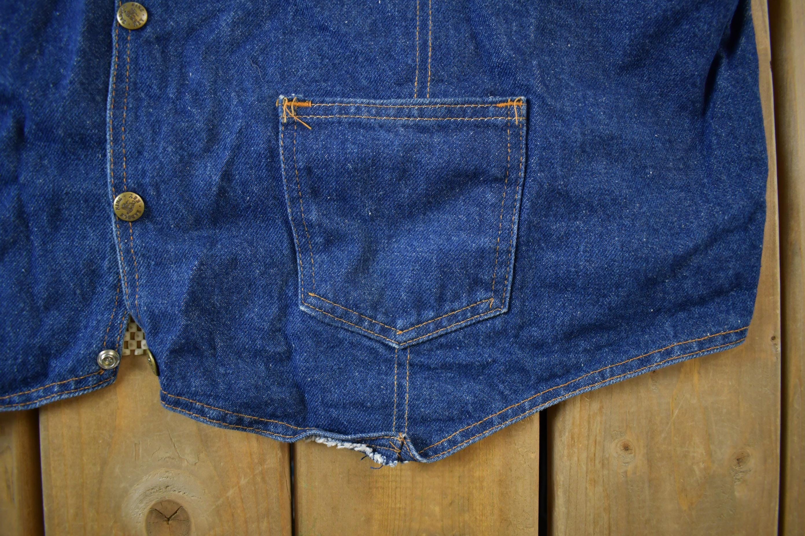 Vintage 1980s Saddle King Western Denim Vest Men's 2XL - Image 3