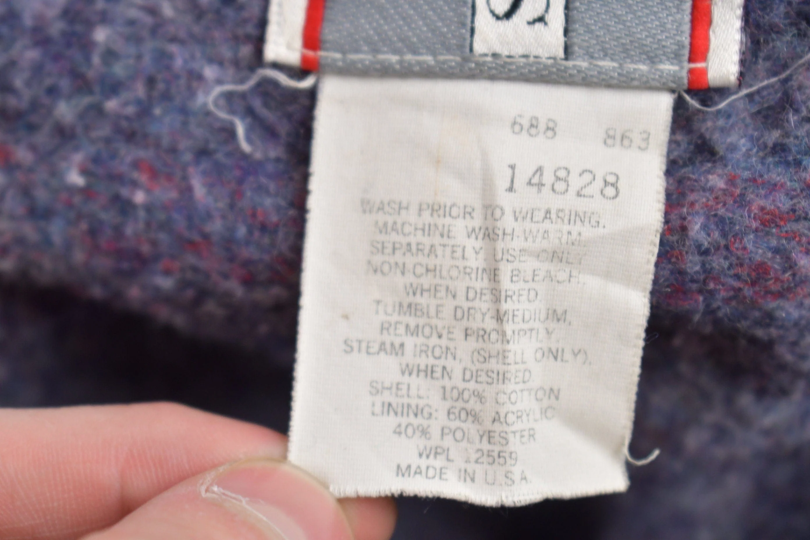 Vintage 1980s Sears Blanket Lined Denim Chore Jacket Men's XL - Image 6