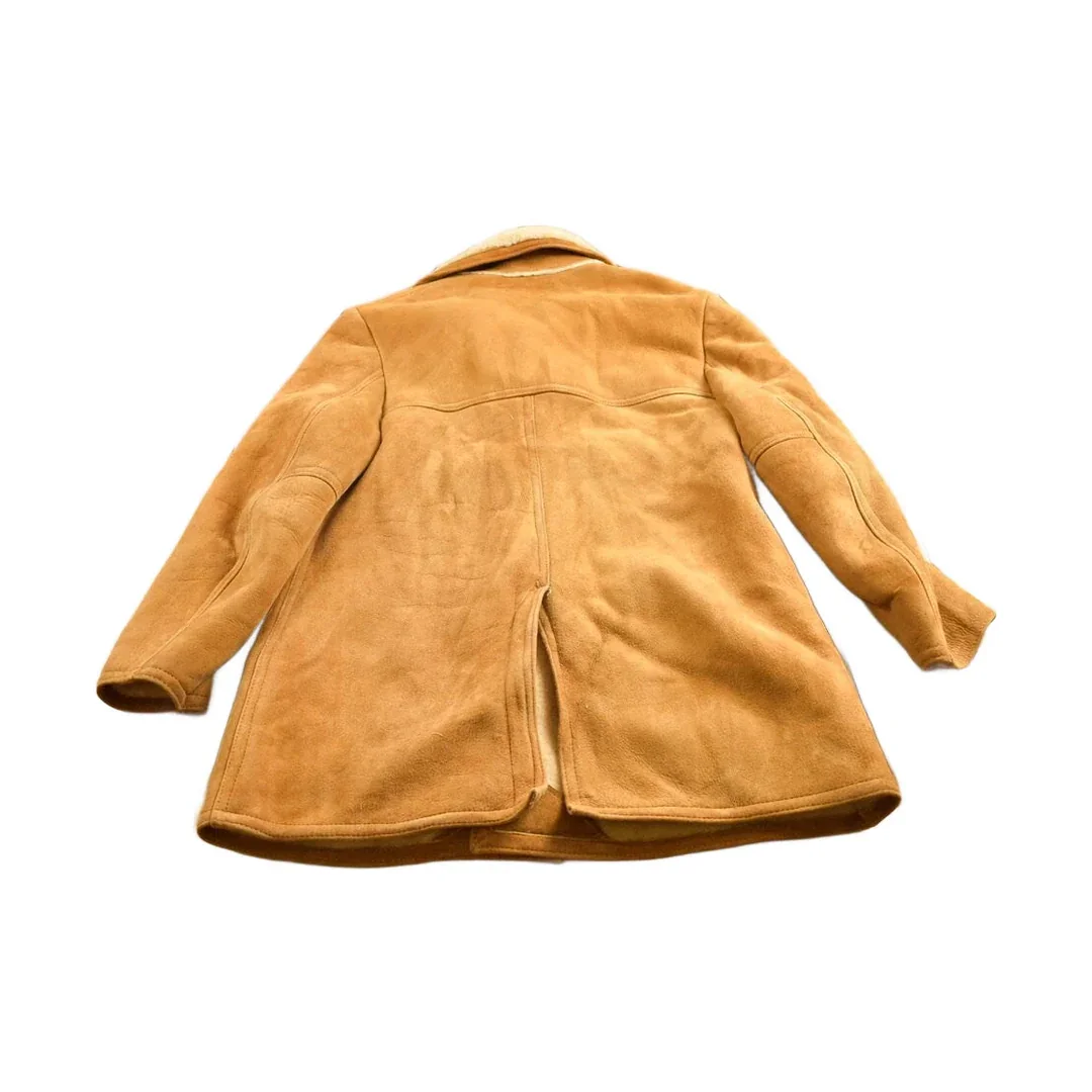 Vintage 1980s Sears The Leather Shearling Jacket Men's Large - Image 2