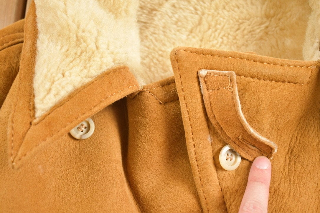 Vintage 1980s Sears The Leather Shearling Jacket Men's Large - Image 7