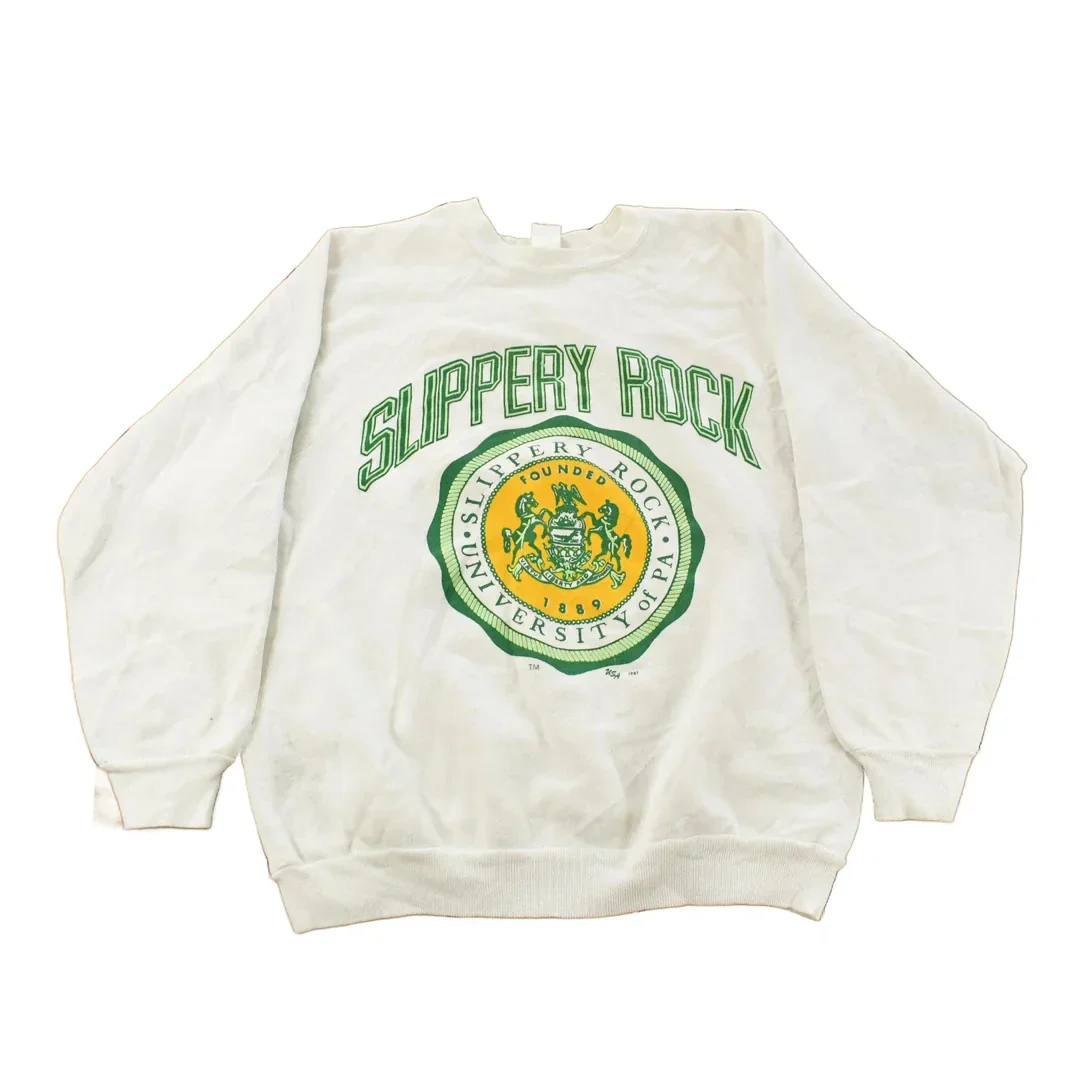 Vintage 1980s Slippery Rock University Crewneck Sweatshirt Men's Medium