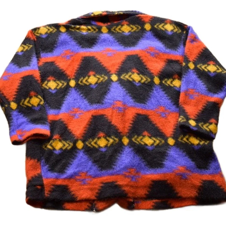 Vintage 1980s Southwestern Styel Loom Wear Acrylic Cardigan Sweater Men's Large - Image 2