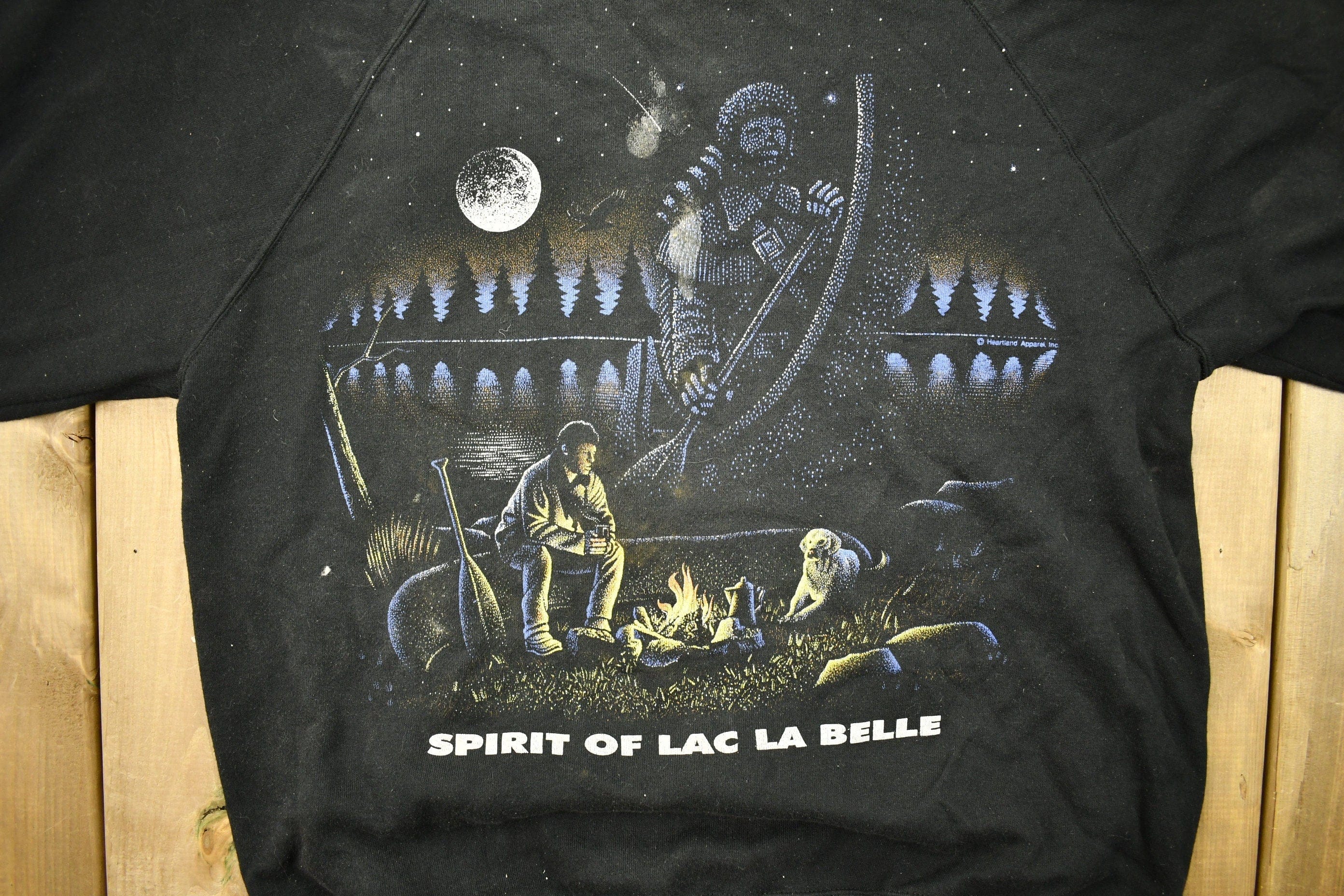 Vintage 1980s Spirit Of Lac La Belle Raglan Crewneck Men's XL - Image 3