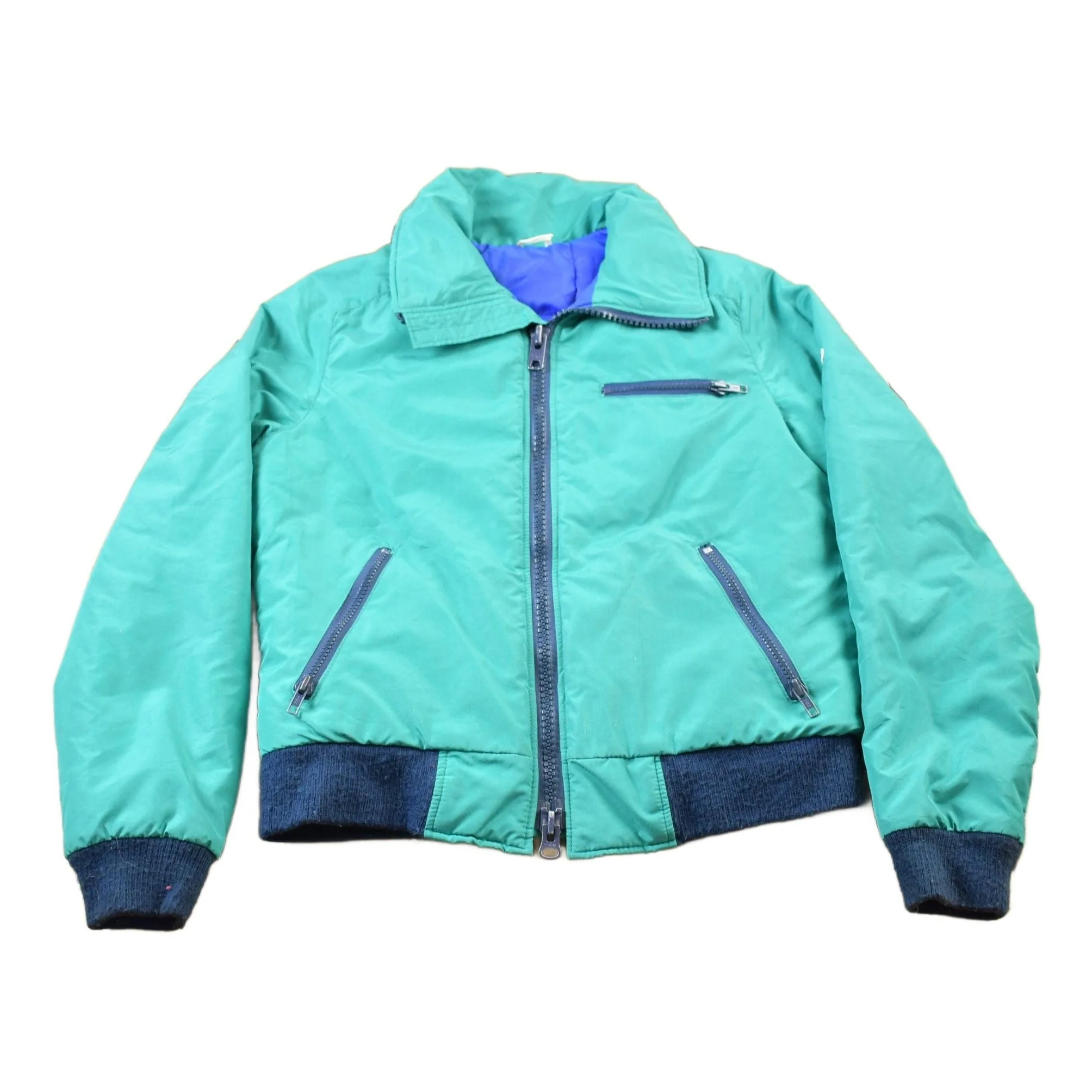 Vintage 1980s Sports B Mint Green Full Zip Windbreaker Jacket Men's Small