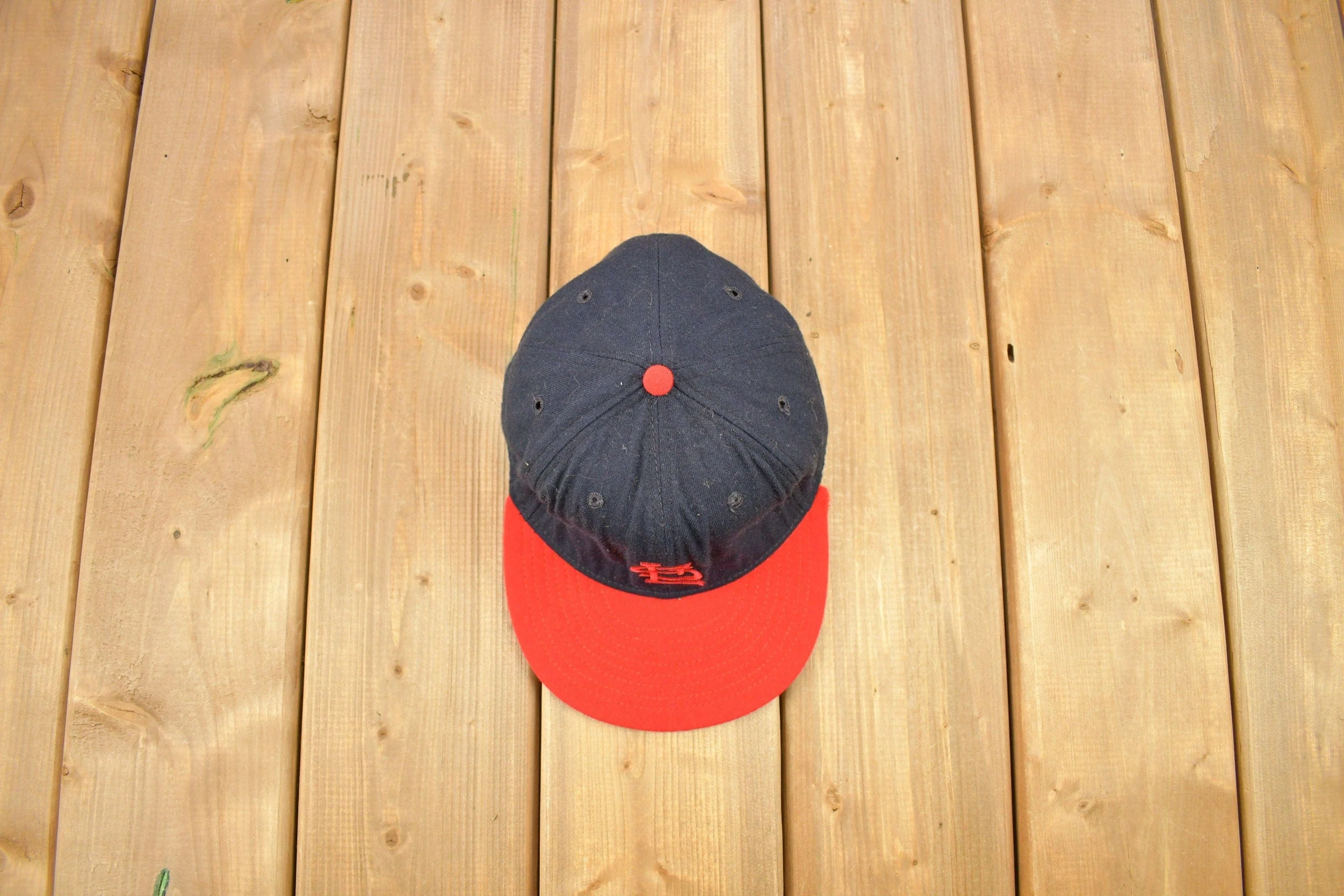 Vintage 1980s St Louis Cardinals MLB New Era Wool Fitted Hat Size 7 34 - Image 5