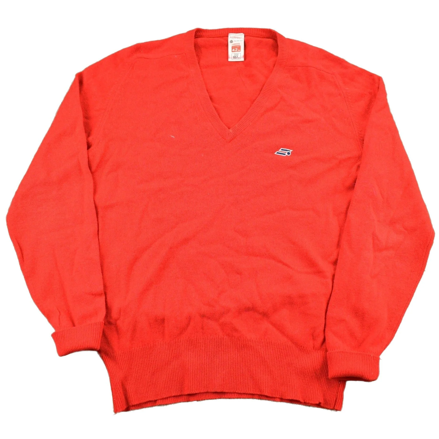Vintage 1980s St Michael Pure New Wool Knit V-Neck Sweater Men's Large